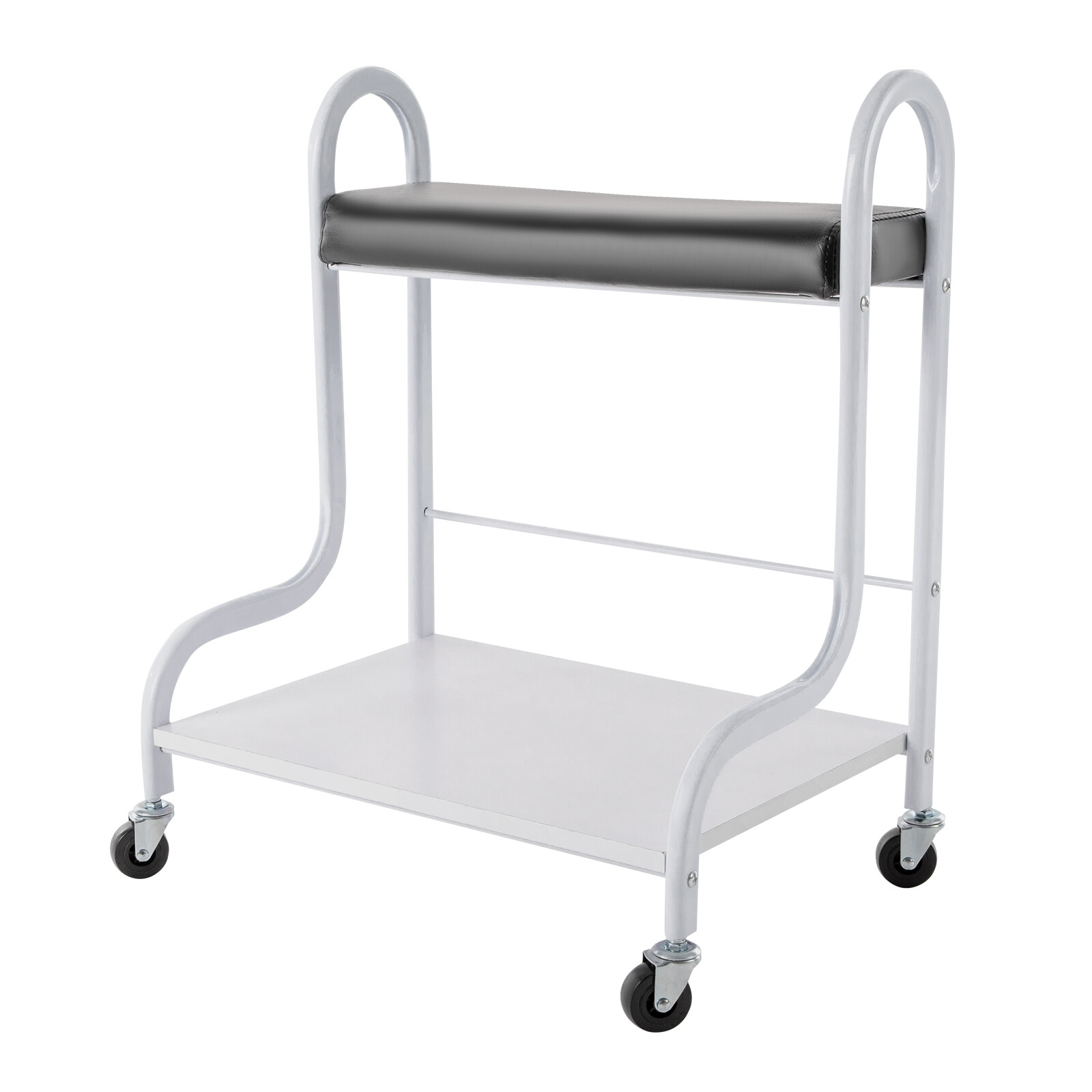 2 Layer Silver Beauty Salon Nail Or Foot Bath Spa Portable 4 Wheeled Trolleys