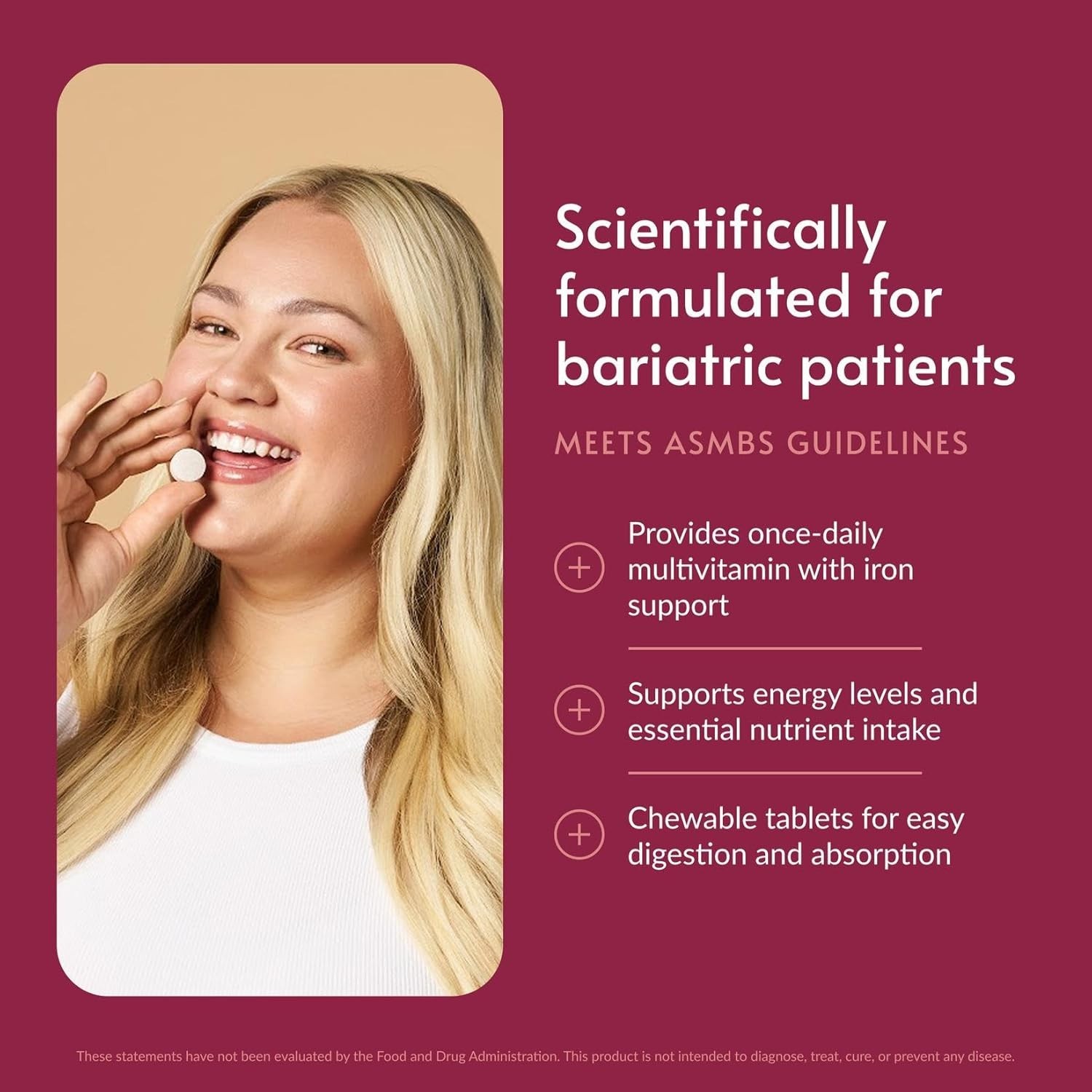 Bariatric Advantage Chewable Ultra Solo with Iron – Once-Per-Day Daily Multivita