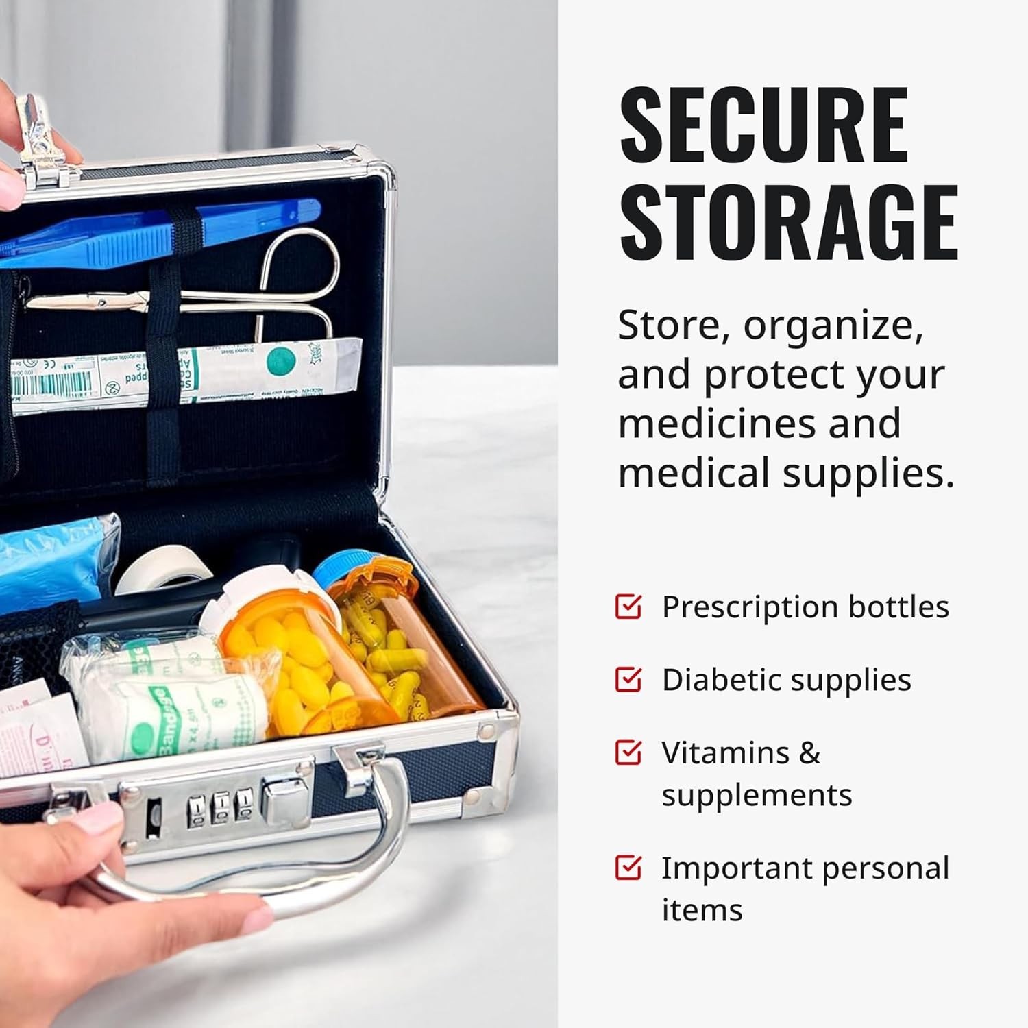 Secure Medicine Safe Case with Combination Lock – Portable Storage Solution