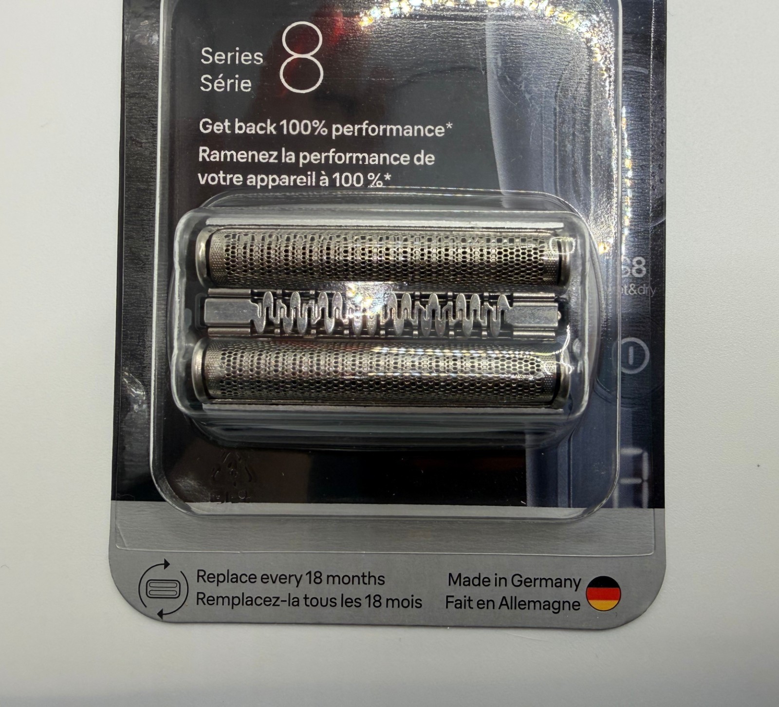 Genuine BRAUN Series 8 83M Electric Shaver Head Replacement – Silver – Brand New
