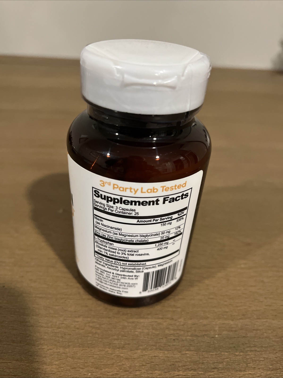 Natural Stacks Serotonin Brain Food, 75 Capsules, EXP 8/2026, NEW SEALED!