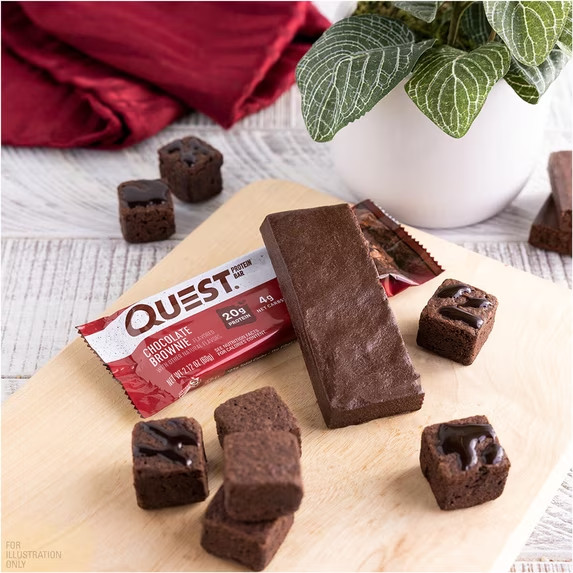 Quest Protein Bar, Chocolate Brownie, 20g Protein, Gluten Free, 4 Count