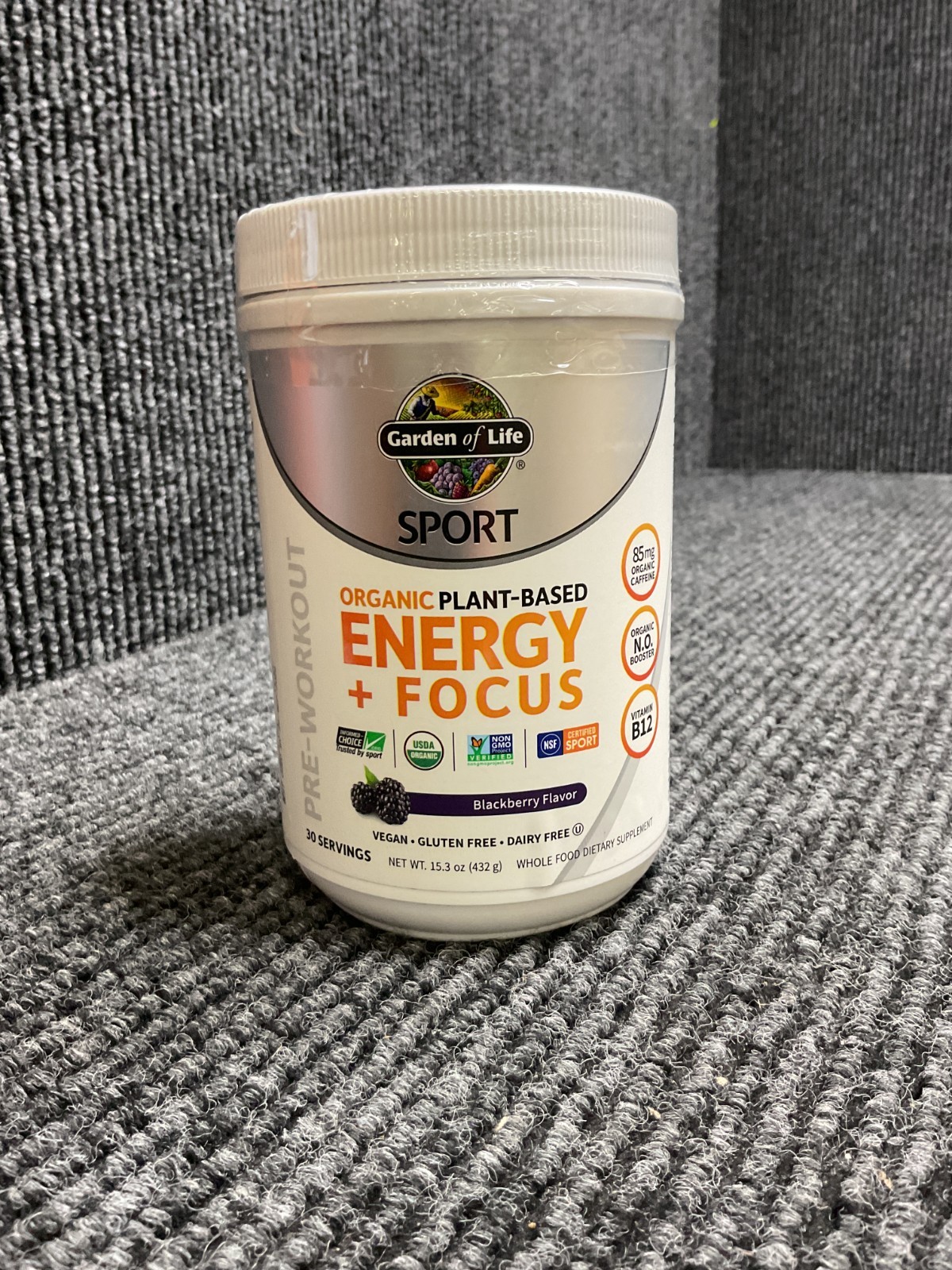 SPORT Organic Pre-Workout Energy plus Focus Blackberry 9/25/26