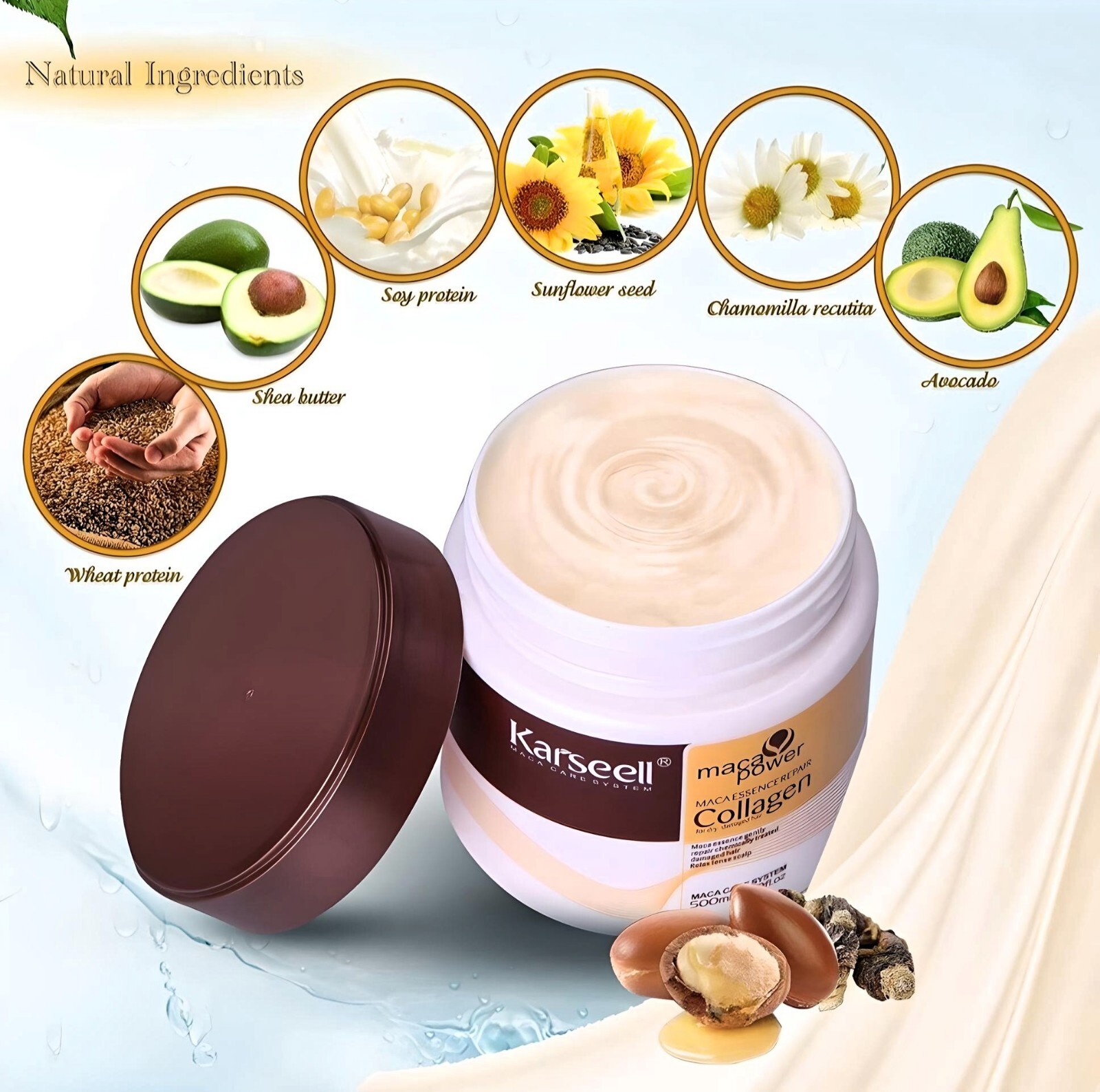Hair Repair Mask With Argan Oil Fortifying Collagen And Keratin Detox Damage