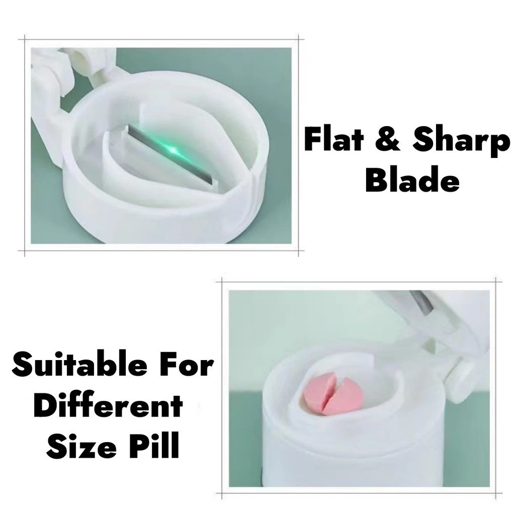 Pill Crusher Cutter and Grinder Combo with Drinking Cup Storage by easycare