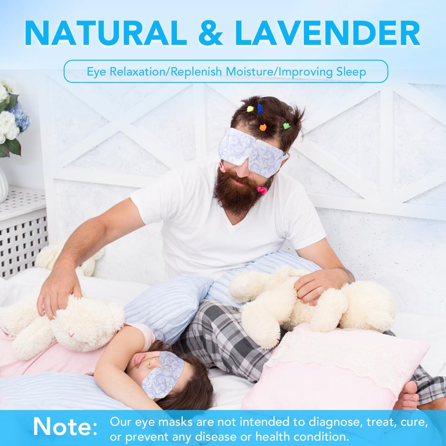 Steam Eye Masks Pack 48 Self Heated Warm Disposable for Dark Circles Puffy Eyes