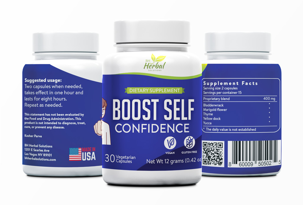 Boost Self Confidence Herbal Supplement – Adults and Teens – Boost Concentration