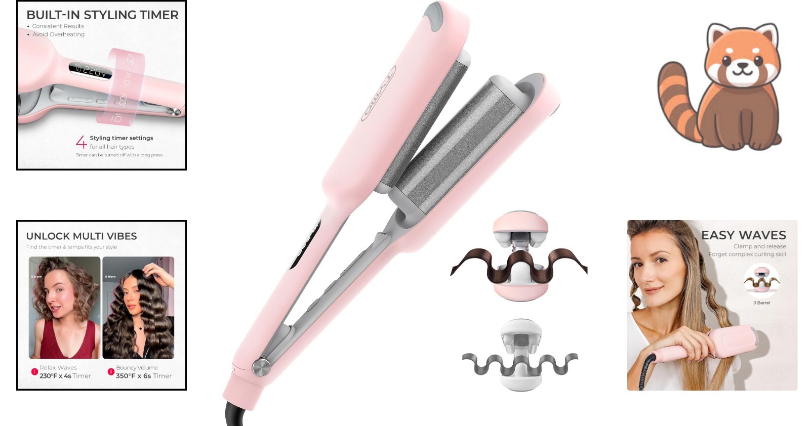 Safe and Stylish: ROVY 1.25 Inch Pink Curling Iron with Anti-Scald Technology