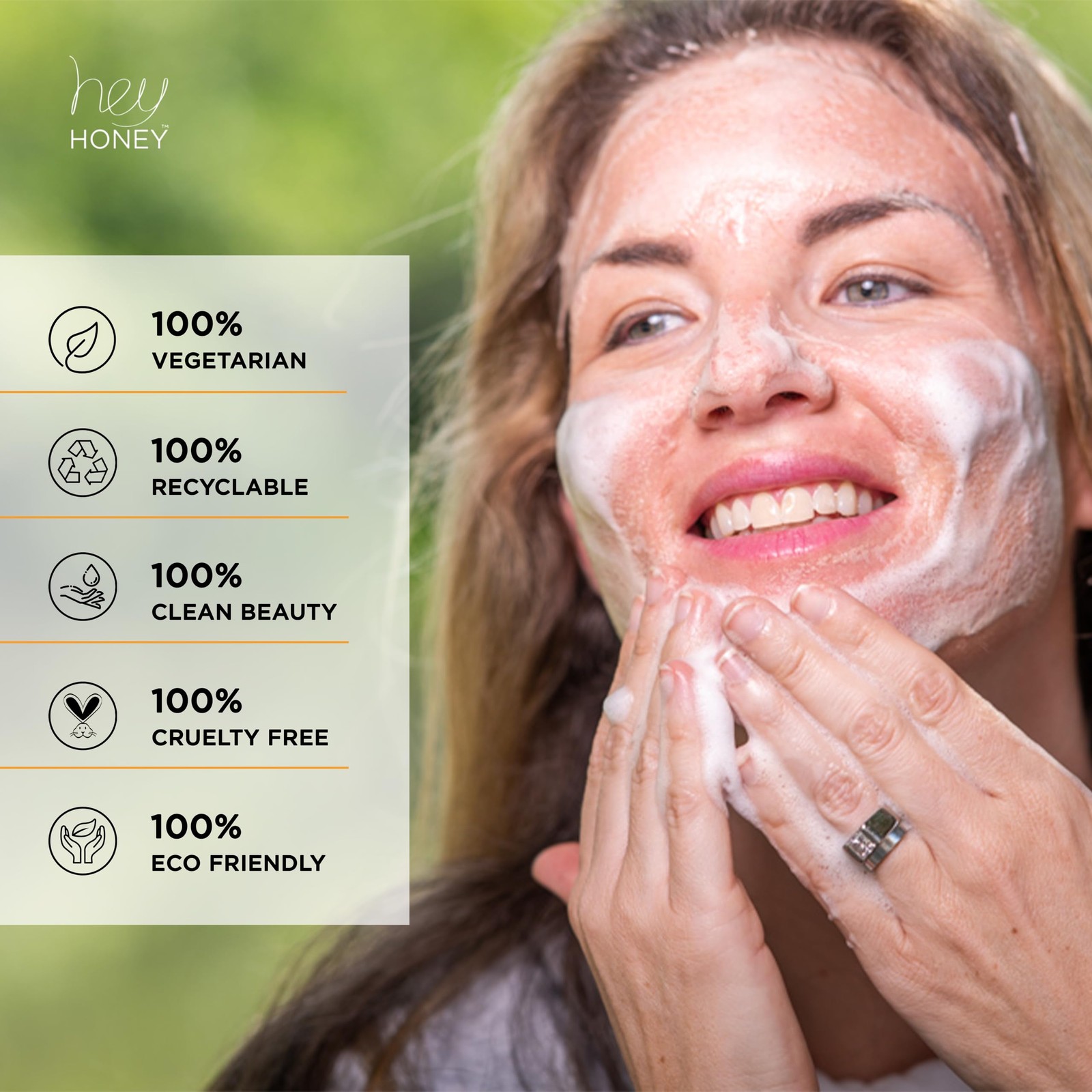 Hey Honey Skincare Propolis Facial Cleanser Foam Formula That Replenishes Skin
