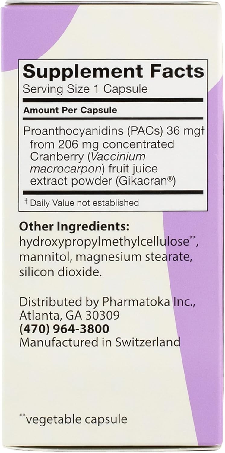 Ellura 36mg Cranberry Capsules 90ct –Urinary Tract Health Supplement
