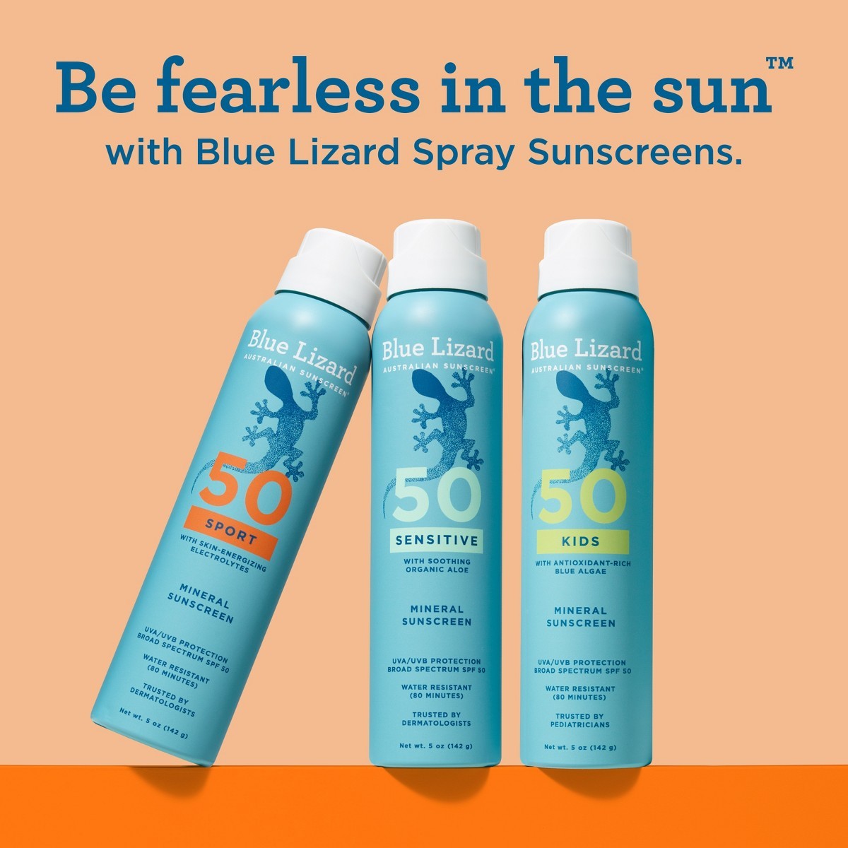 Blue Lizard Sport Mineral Sunscreen Spray – SPF 50+- 5oz:Whole Body,Paraben-Free