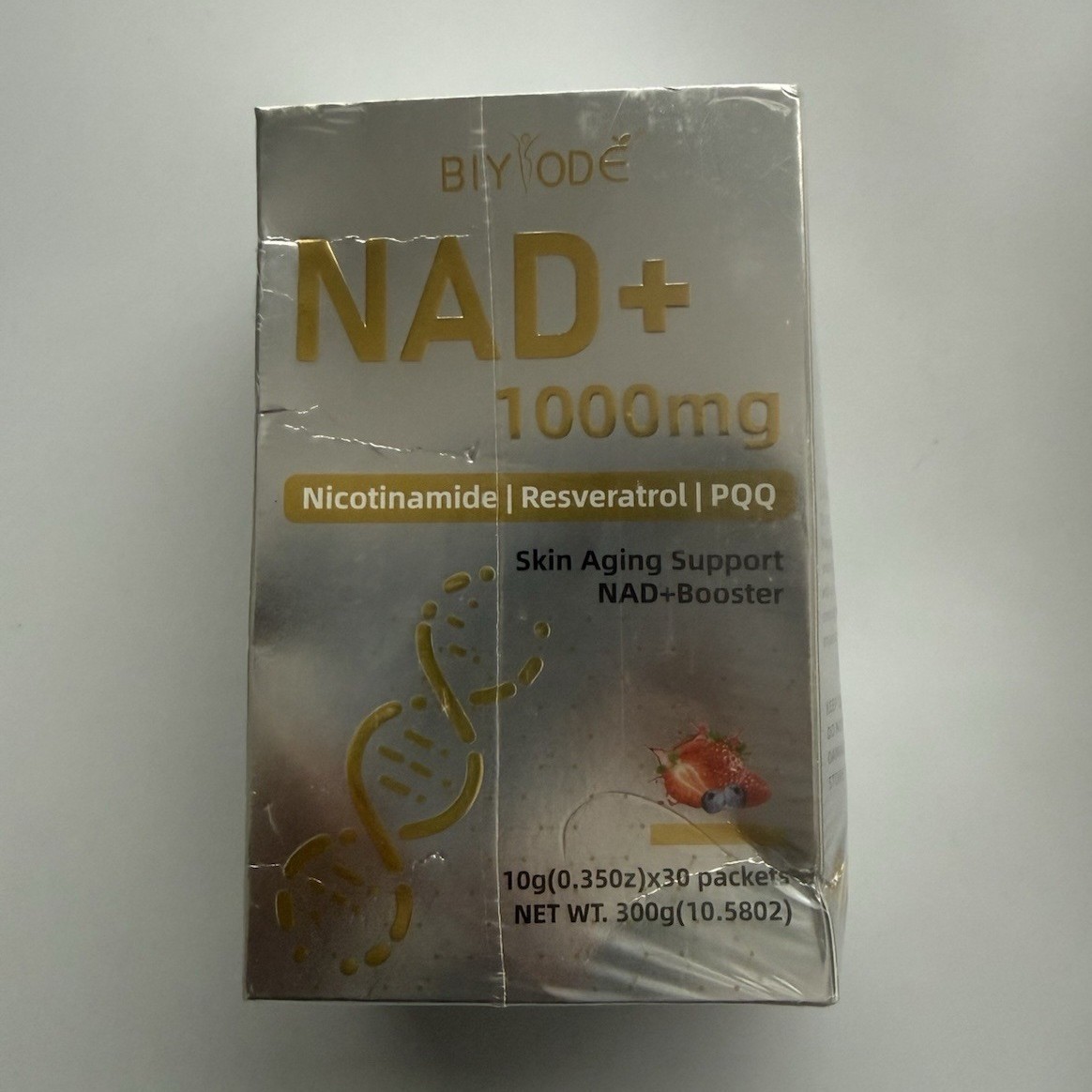 BIYODE NAD+ 1000mg Powder Nicotinamide Riboside Resveratrol PQQ 30 Packets
