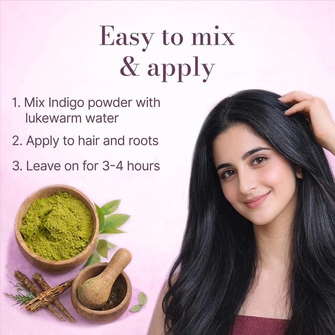 Satthwa Organic Indigo Powder For Deep, Rich, Black Hair Colour 227gm