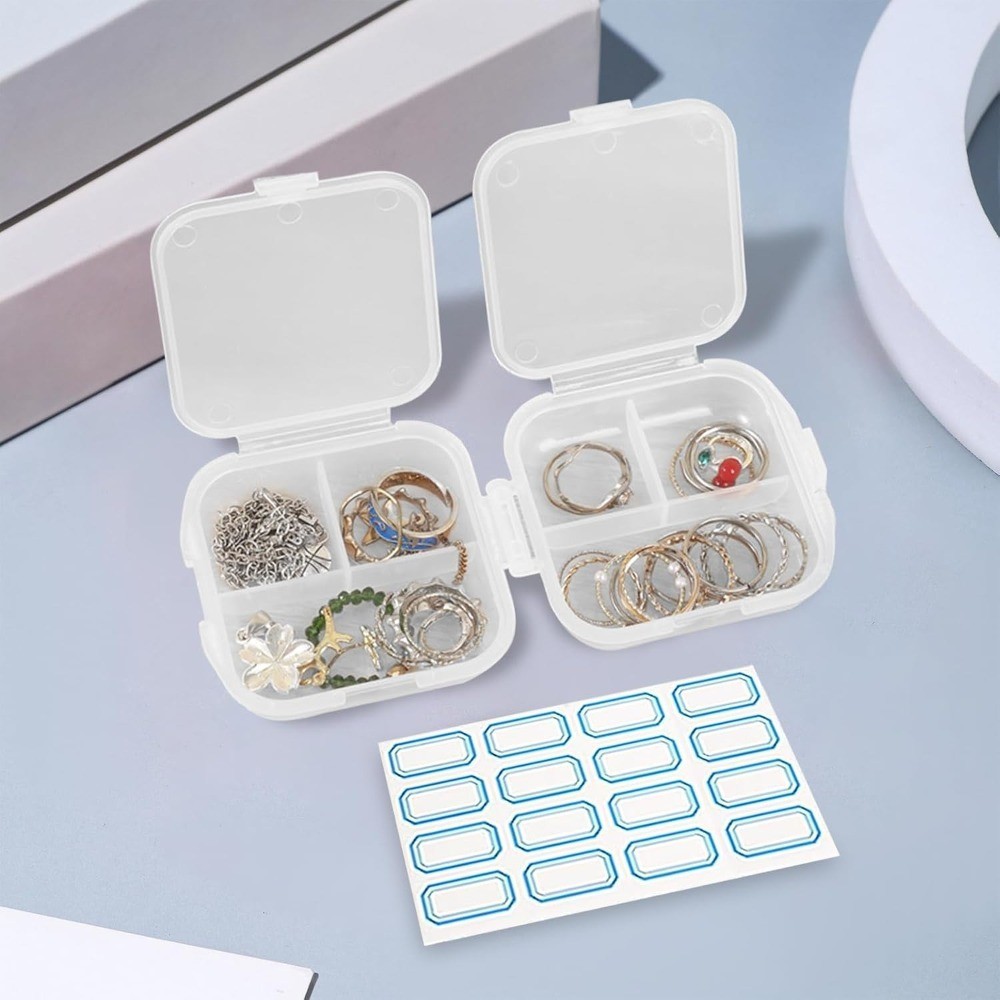 Portable 6 Compartment Pill Organizer Double Lock Travel Pill Box PP