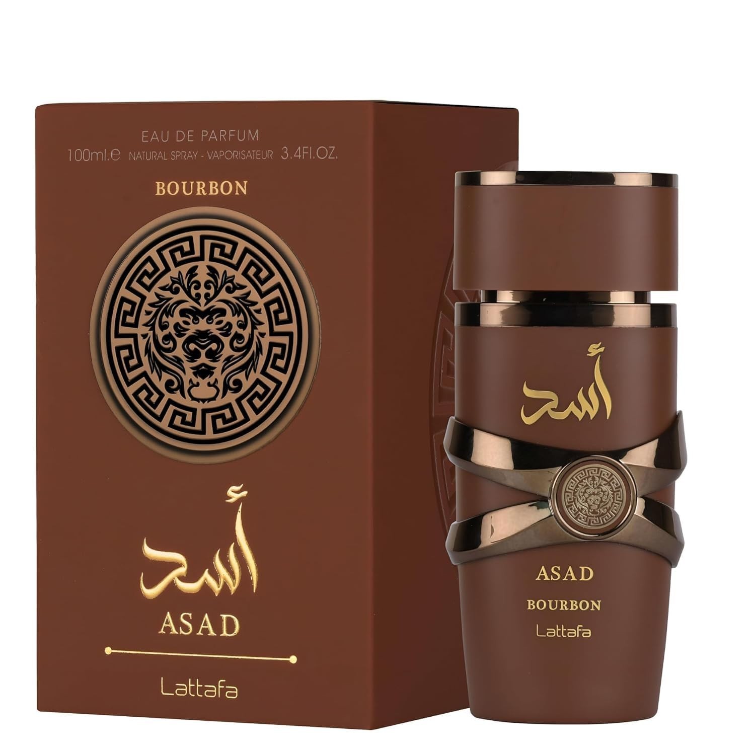 Lattafa Asad Bourbon Unisex Eau De Parfum Spray – 3.4 fl oz / 100 ml New in Box