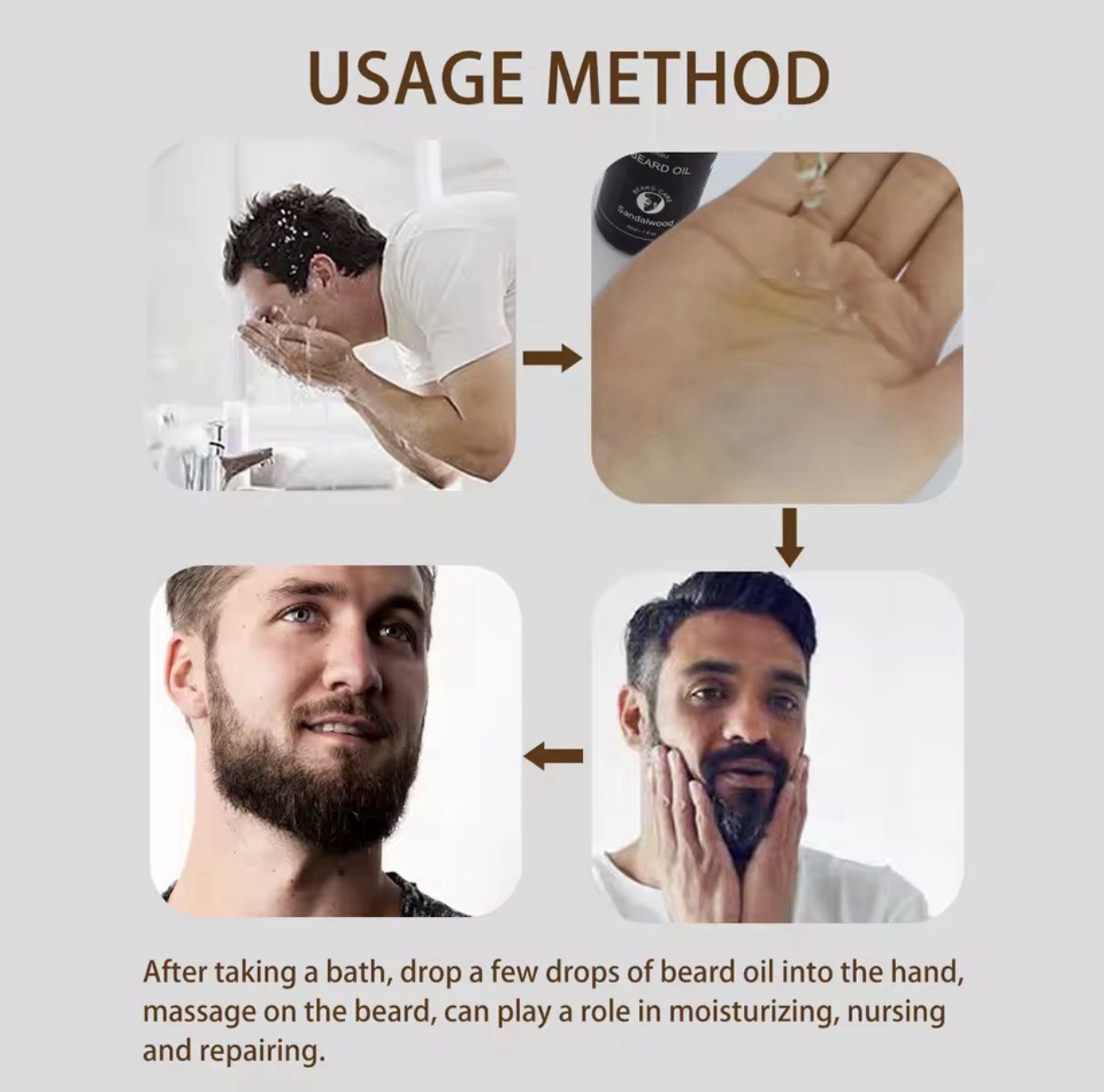30ml New Facial Hair And Beard Growth Oil Is Suitable For Men’s Thick, Soft,