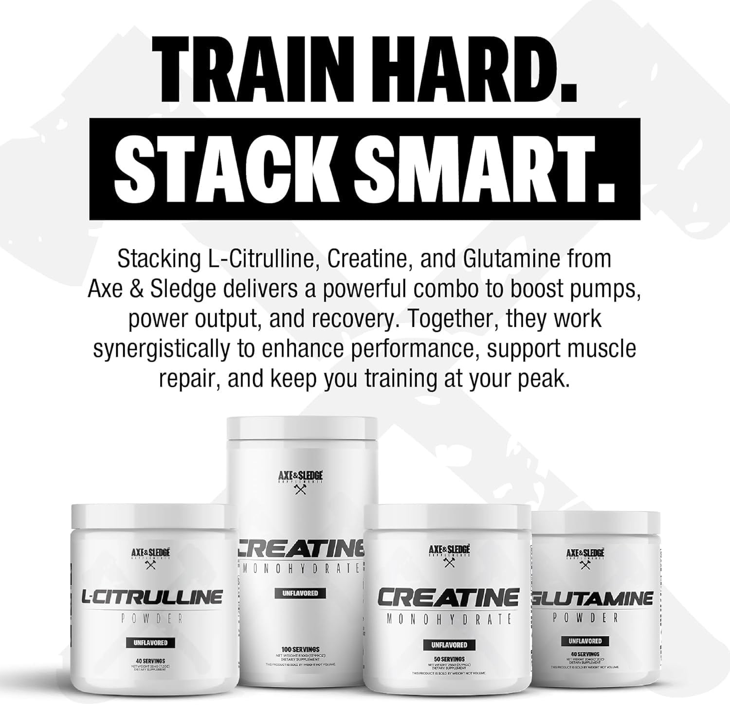 Axe&Sledge Basics Creatine | Unflavored,Enhances Strength&Performance,Increases