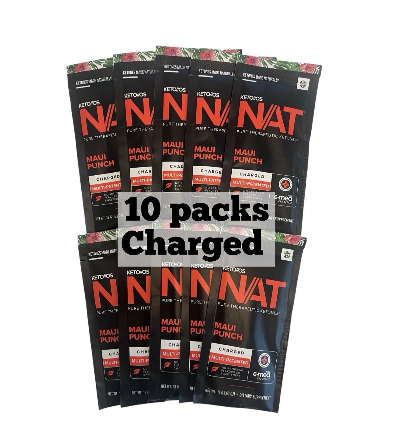 Prüvit Ketones NAT 10 Packets Charged MAUI PUNCH/ FREE SHIPPING Exp 03/2026