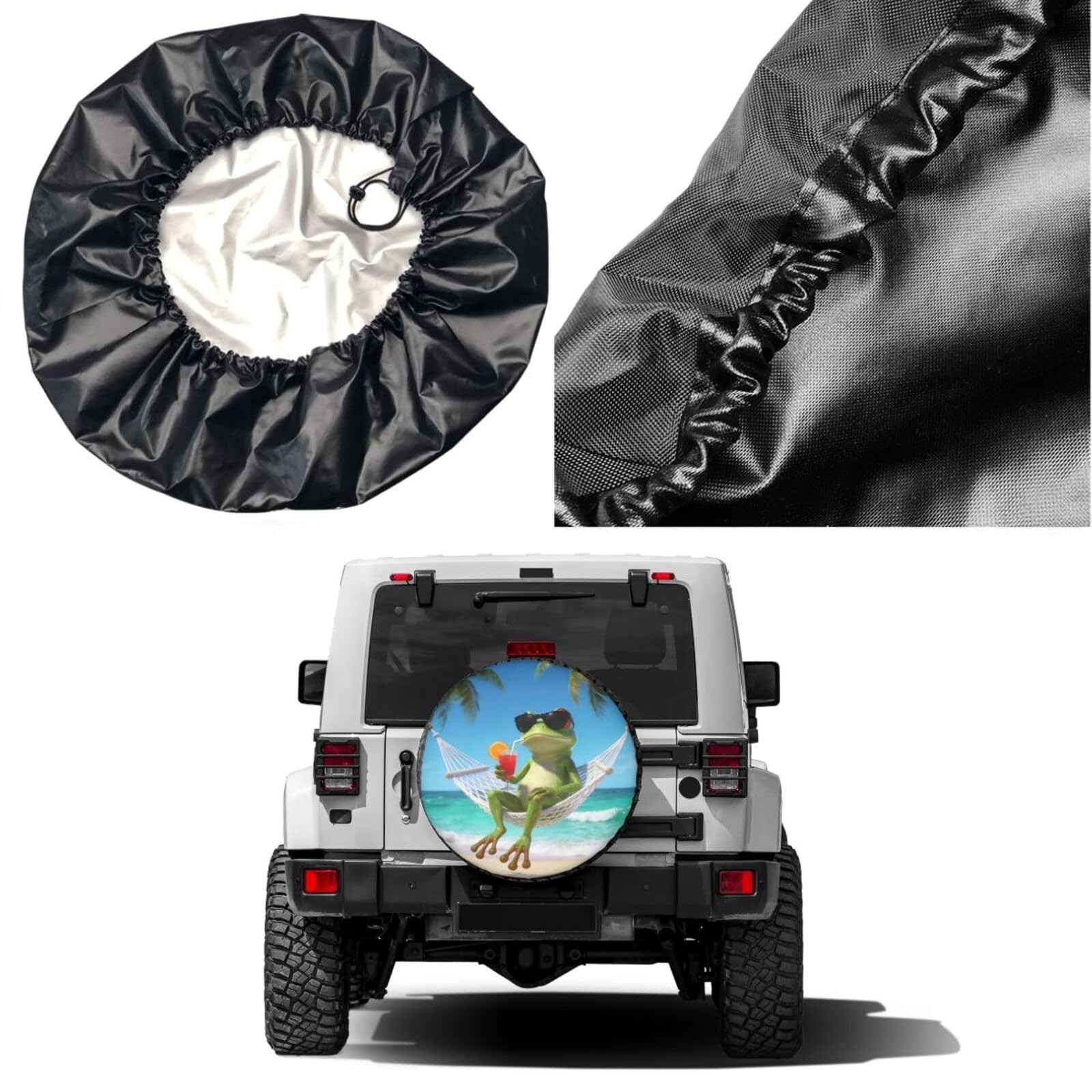 Summer Green Frog Spare Tire Cover Dust-Proof Wheel Tire Cover Fit Trailer, R…