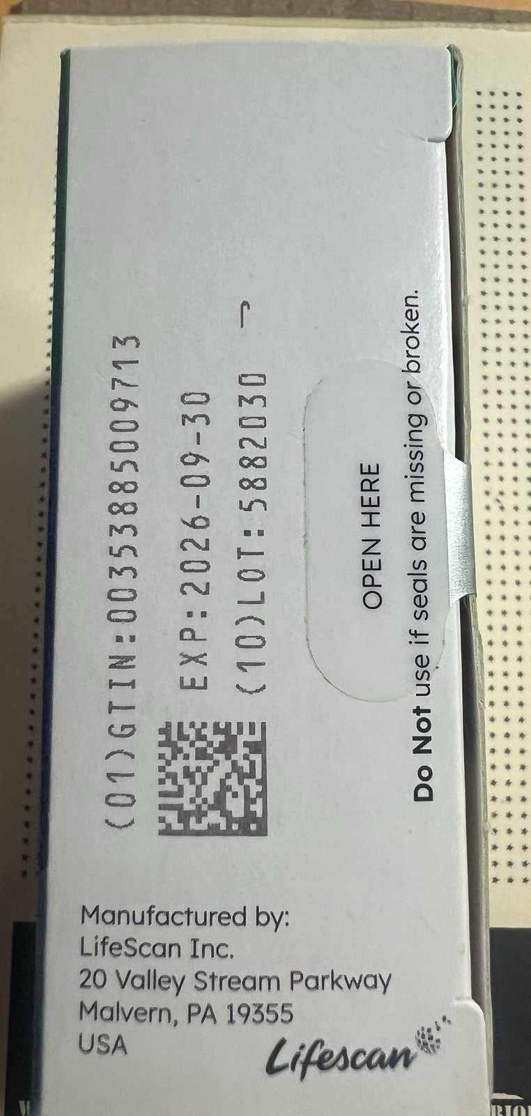 Onetouch Ultra 100ct Test Strips-Exp 09/2026