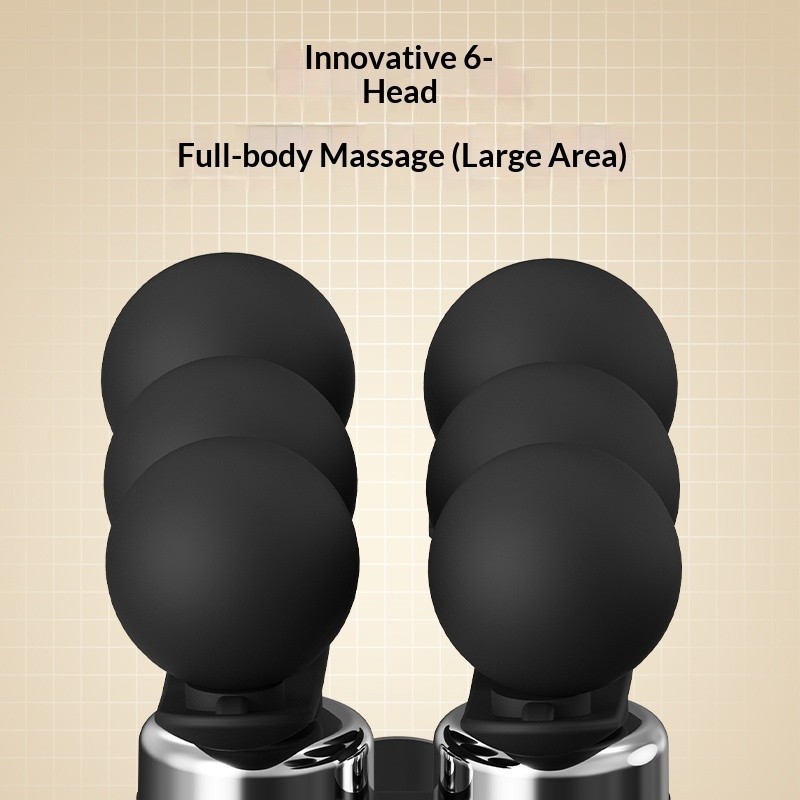 6 Head Massage Gun with Extension Handle, 12MM Massage Gun Deep Tissue, Back