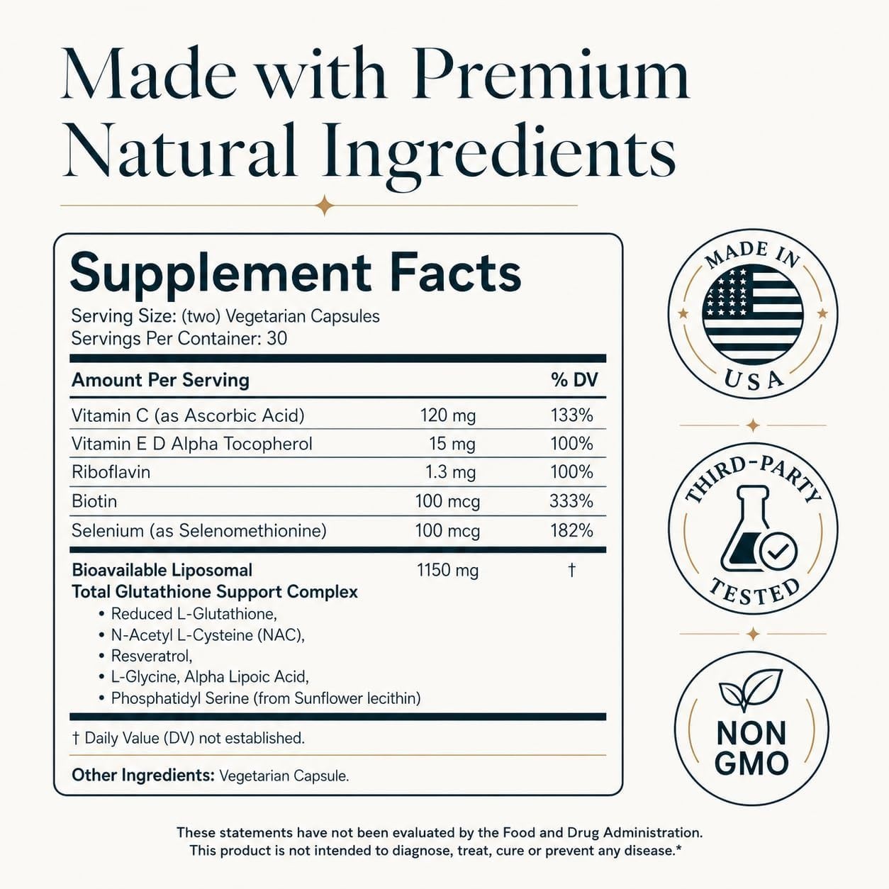 11-in-1 Liposomal Glutathione Supplement 1150mg – High Absorption Complex
