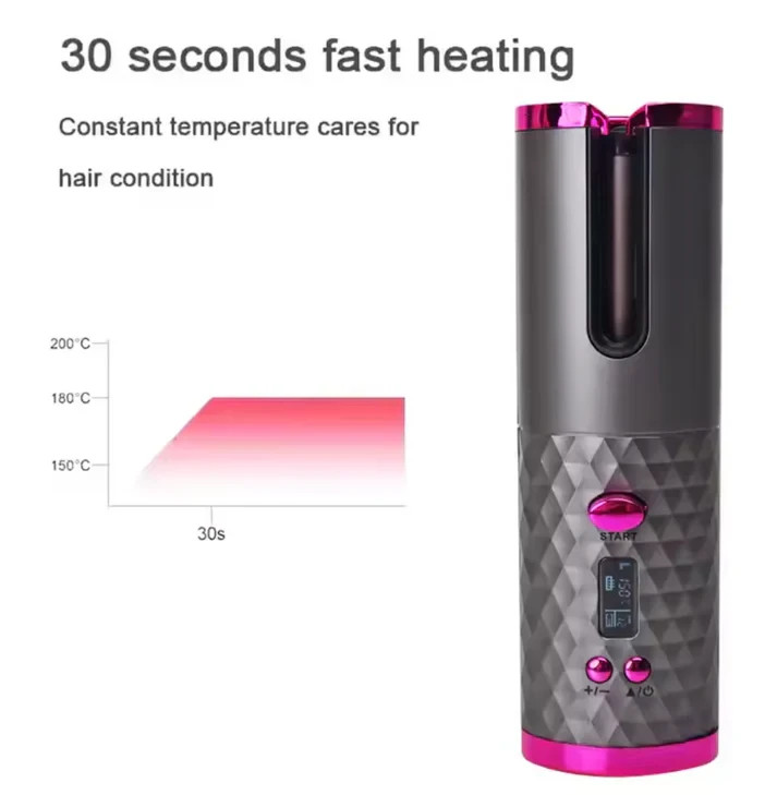 USB Cordless Automatic Rotating Hair Curler Hair Waver Curling Iron Styling Tool
