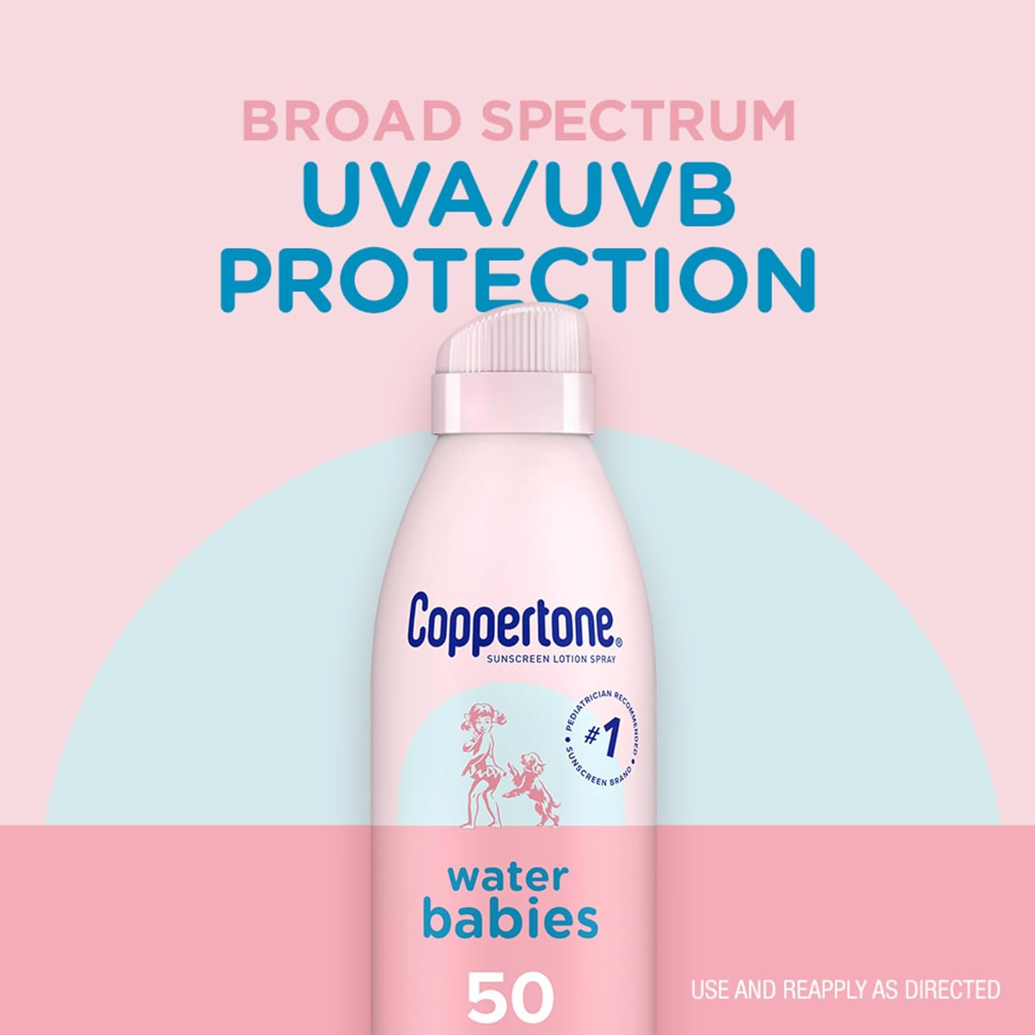 Waterbabies Sunscreen Spray SPF 50 for Babies, Water Resistant, 6 Oz, Pack of 2