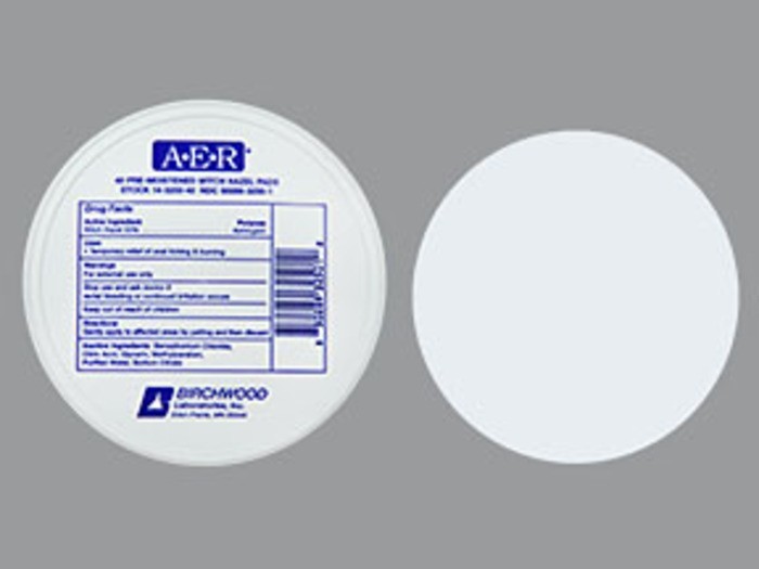 AER WITCH HAZEL PADS JAR 40 COUNT