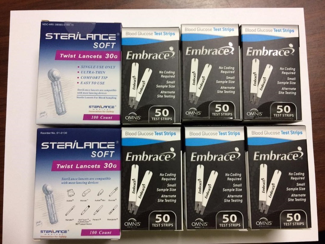 Embrace Blood Glucose (300) Test Strips Frees 200 Lancets Exp: 05/09/2025