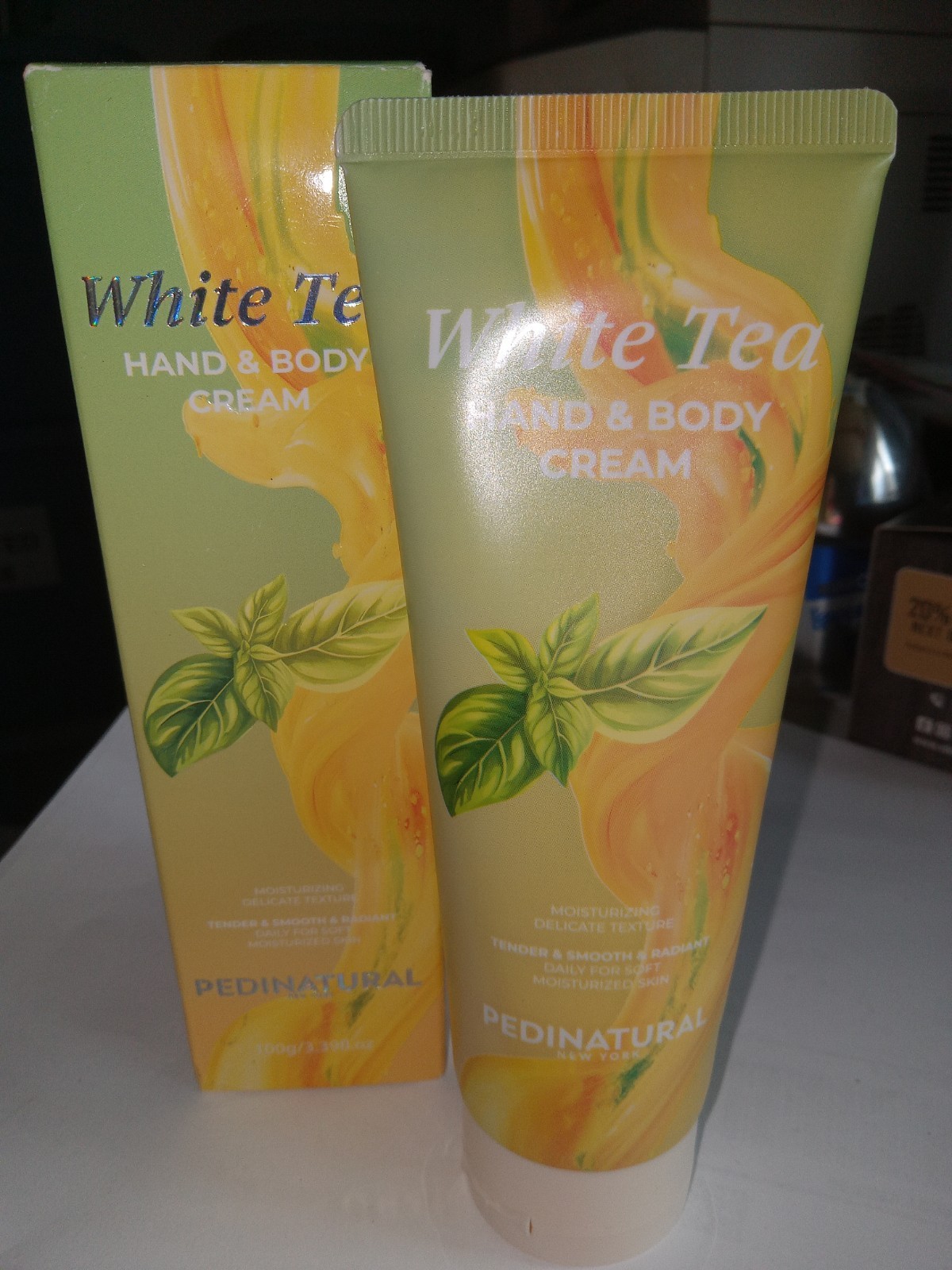 Pedinatural White Tea Moisturizing Hand & Body Cream 3.39 oz New