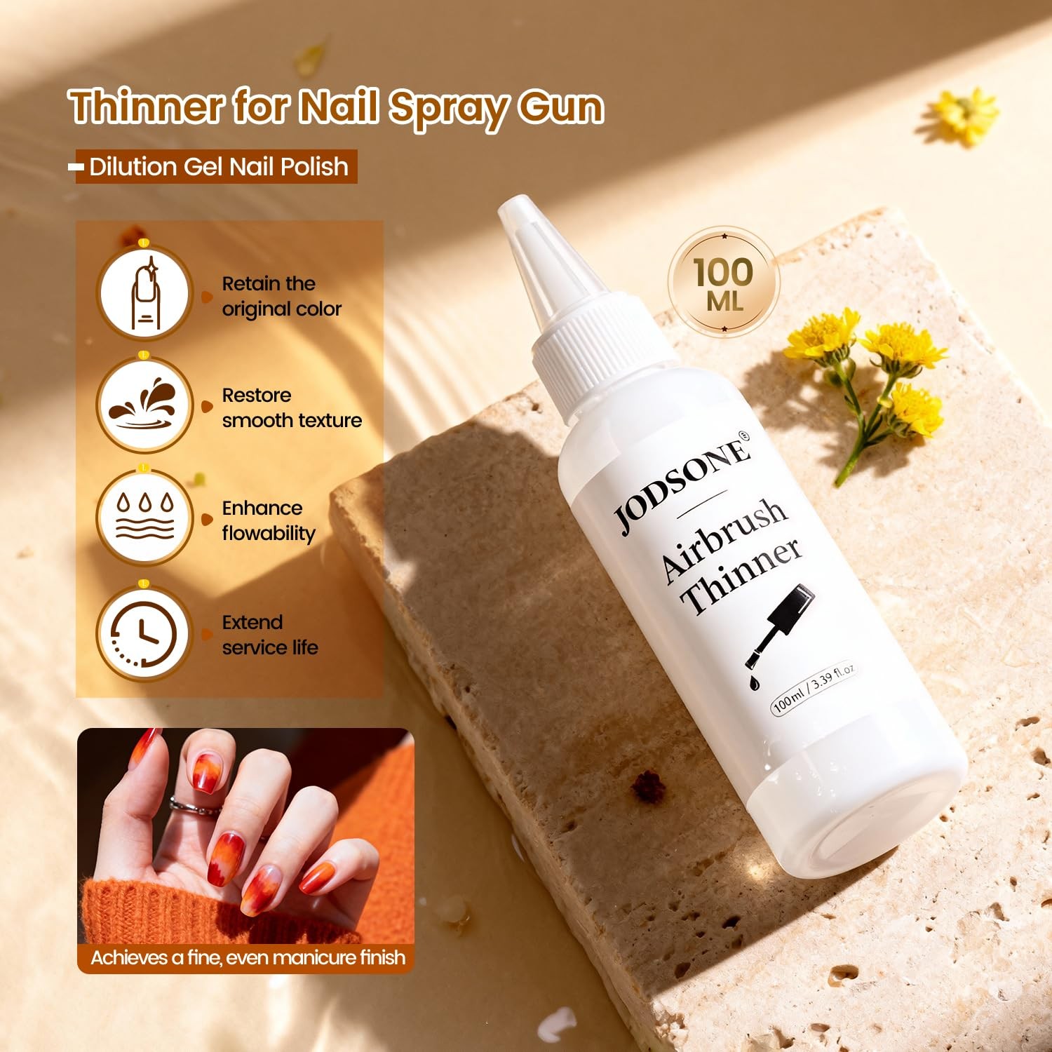 JODSONE 100ml Gel Nail Polish Thinner for 3.39 Fl Oz (Pack of 1), White