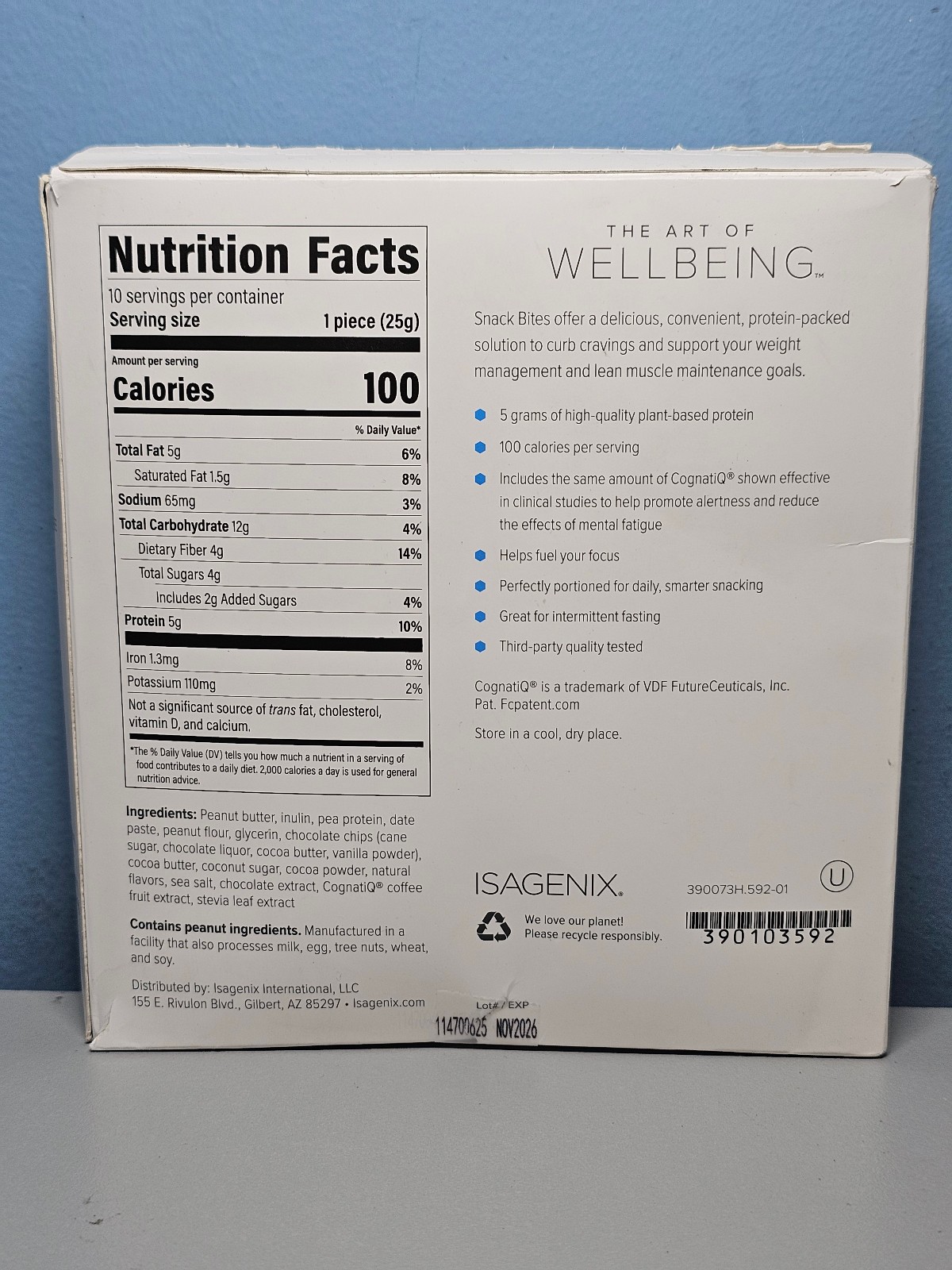 Isagenix Snack Bites – Chocolate Sea Salt – 10 bars – Exp 11/2026 – Read Ad!
