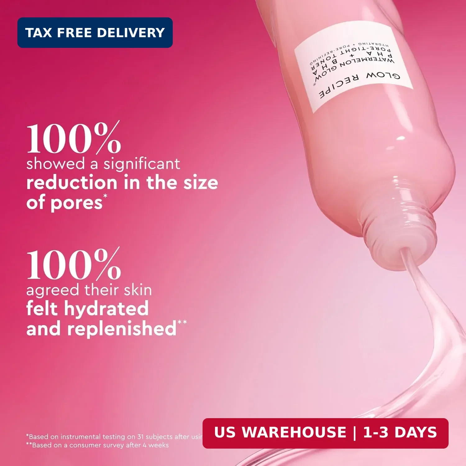 Glow Recipe PHA + BHA Face Toner, Korean Exfoliating Toner for Pores, Gentle Che