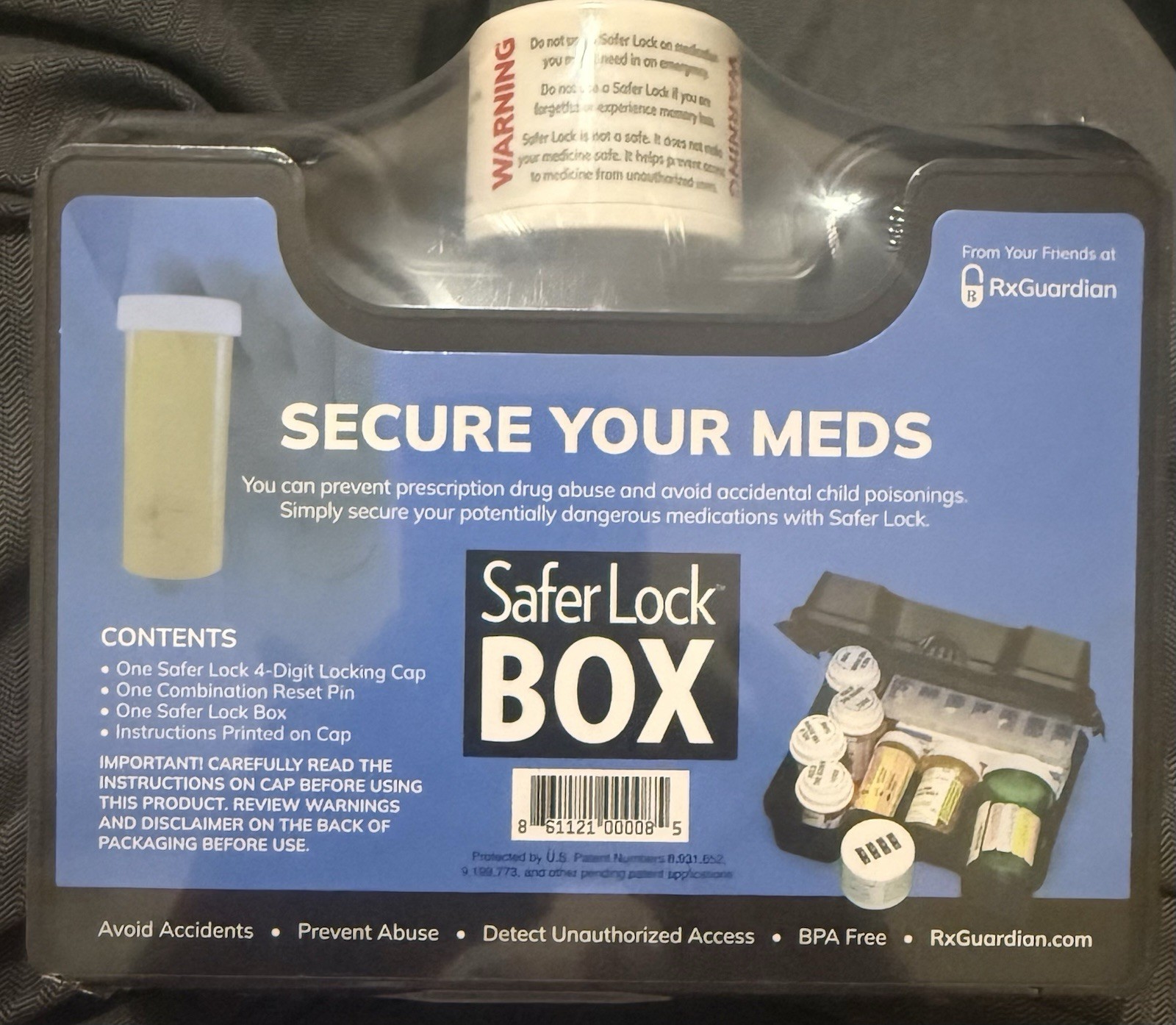 Portable SAFER LOCK BOX 4 DIGIT COMBO Secure MEDICINE RX Case TRAVEL FREE SHIP