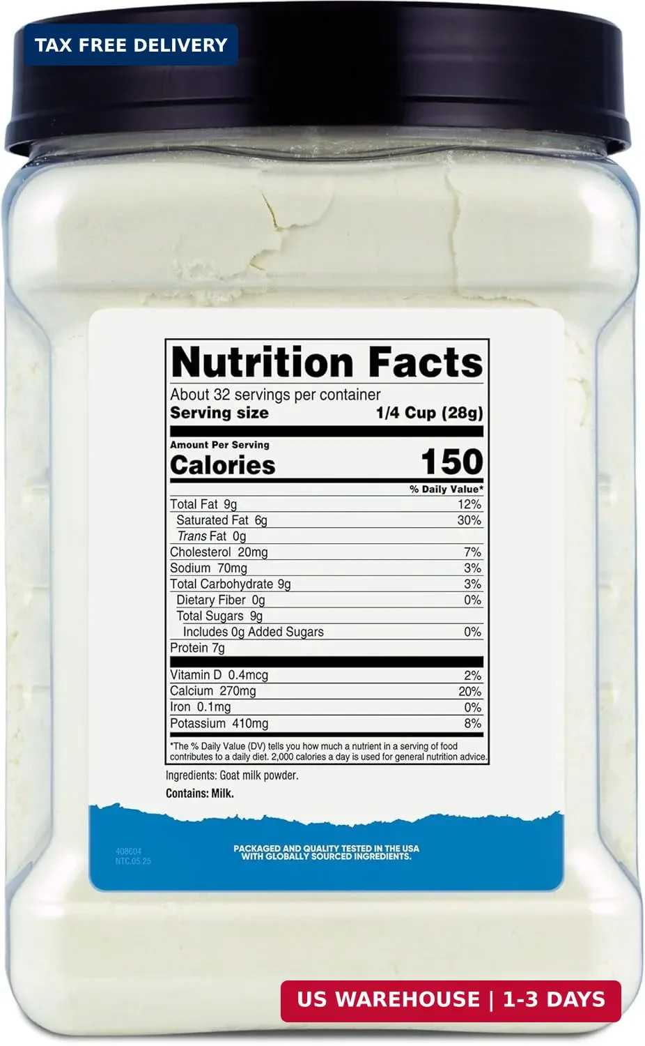 Nutricost Goat Milk Powder 2 LB Unflavored – Gluten-Free, Non-GMO
