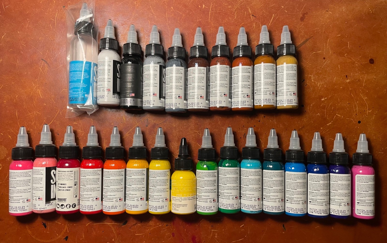 Solid, Eternal and Intenze Tattoo Ink Set Bundle – 25 Colors + Mixer