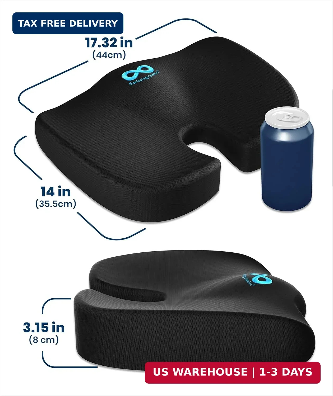 Everlasting Comfort Doctor Recommended Memory Foam Seat Cushion for Office Chair