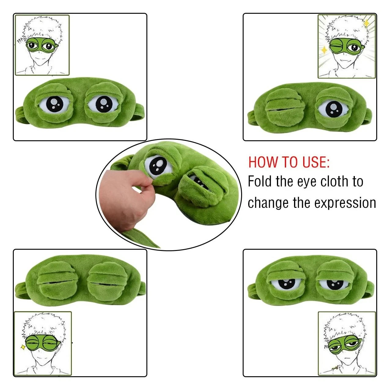 Funny 3D Frog Cute Sleeping Eye Mask Blindfold Travel Sleep Masks Soft Eye Cover