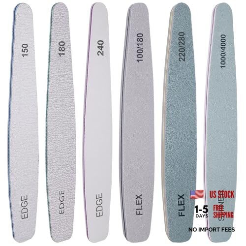Nail File and Buffer Set, 6 Pcs Professional Nail 6 Pcs Diamond Nail File Set