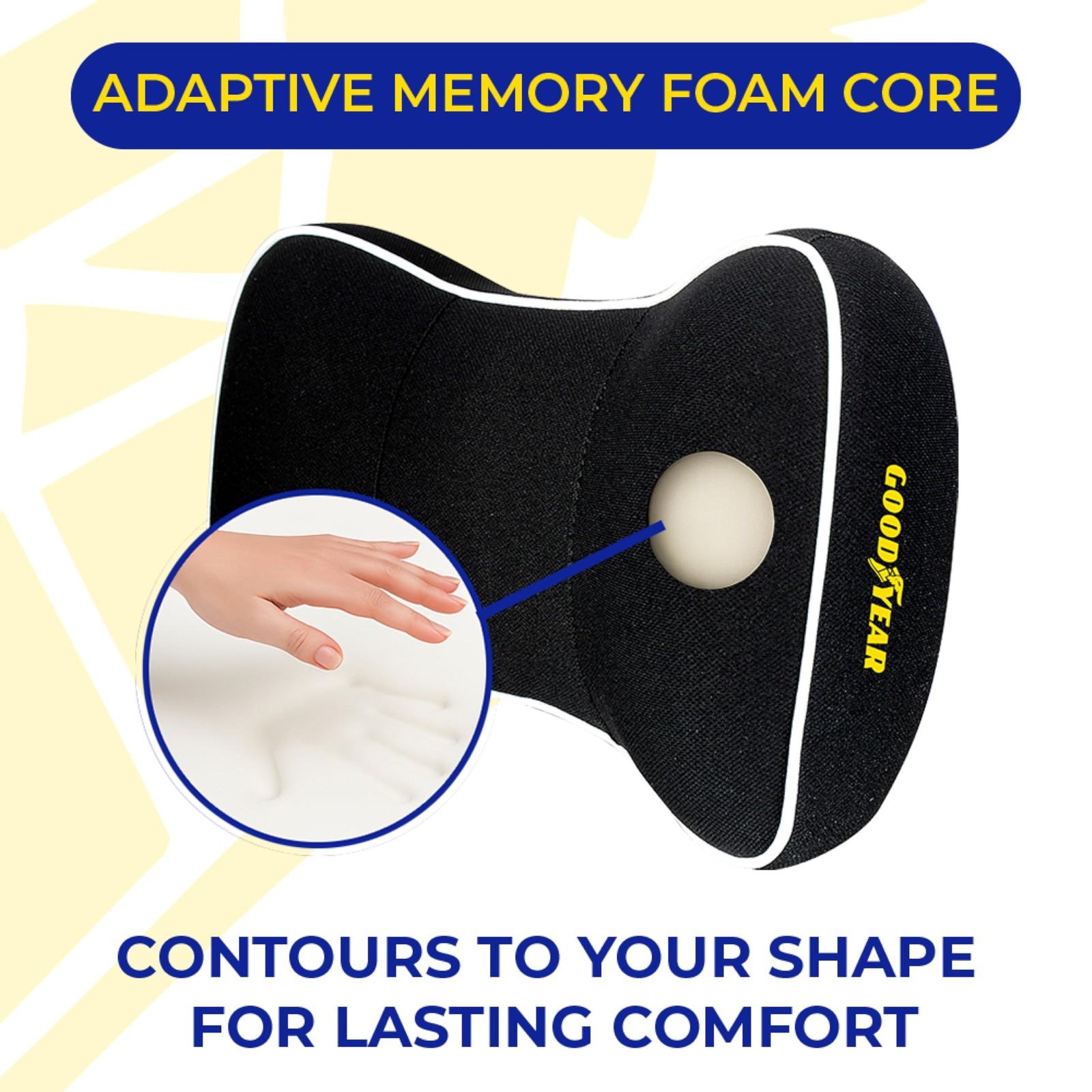 Car Neck Pillow 7.25″ X 12.25″ X 4.25″ Soft Memory Foam Headrest – Pain Relief