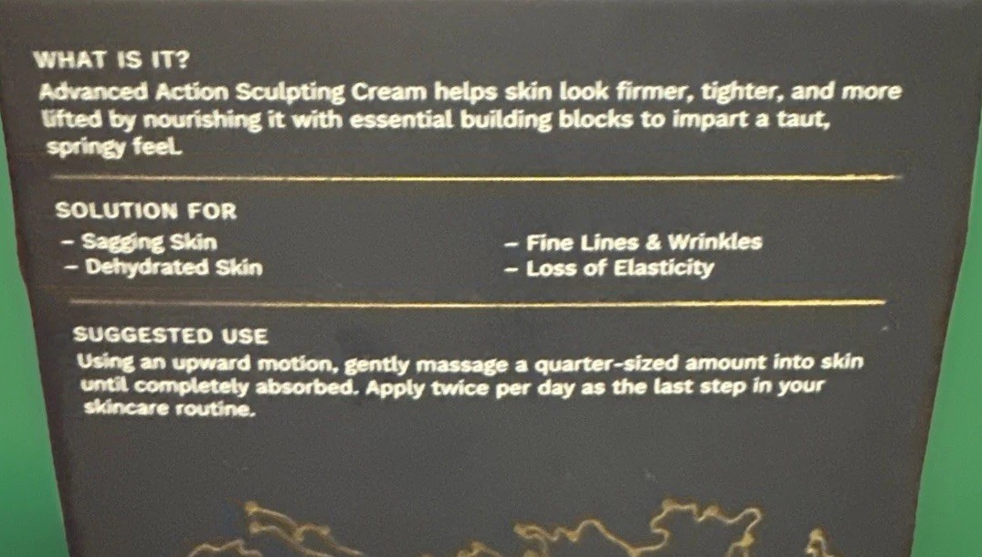 City Beauty Advanced Action Sculpting Cream. Firms Face & Neck 1.69 fl oz.