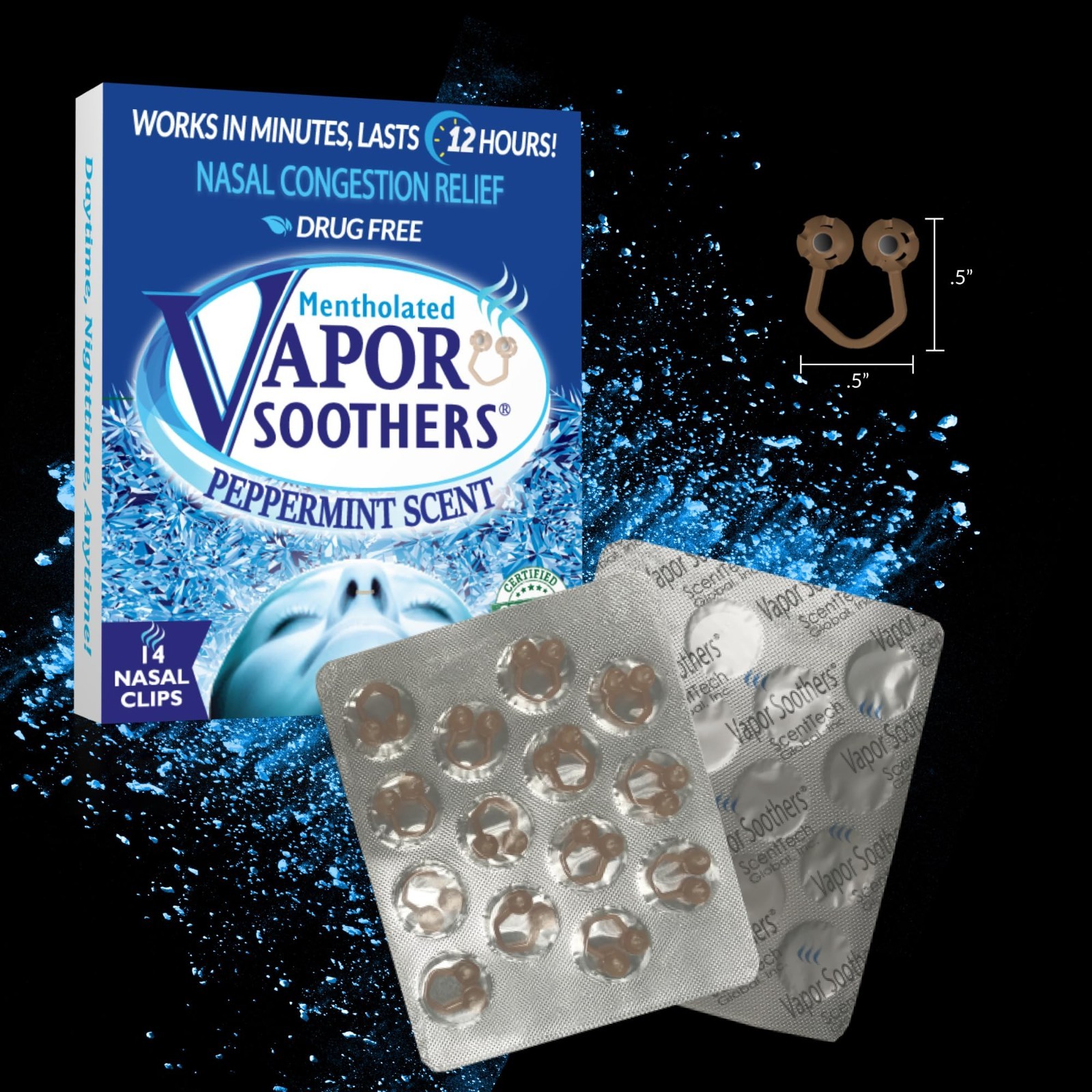 Menthol Nasal Dilators for Breathing Relief, Instant Congestion Relief, Snoring