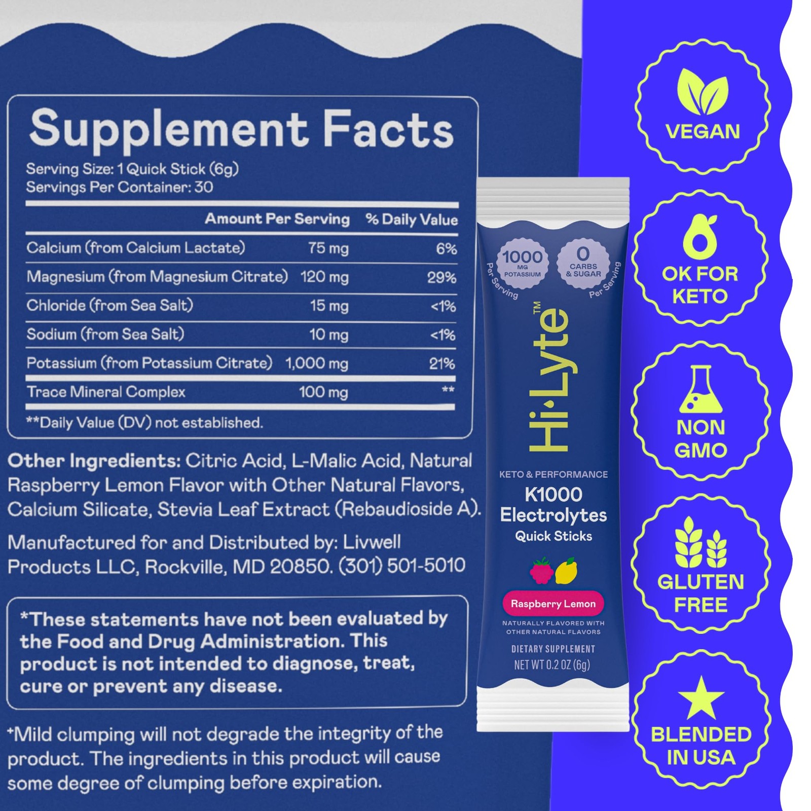 Hi-Lyte K1000 Electrolytes Powder Packets Raspberry 6.3 Ounce (Pack of 1)