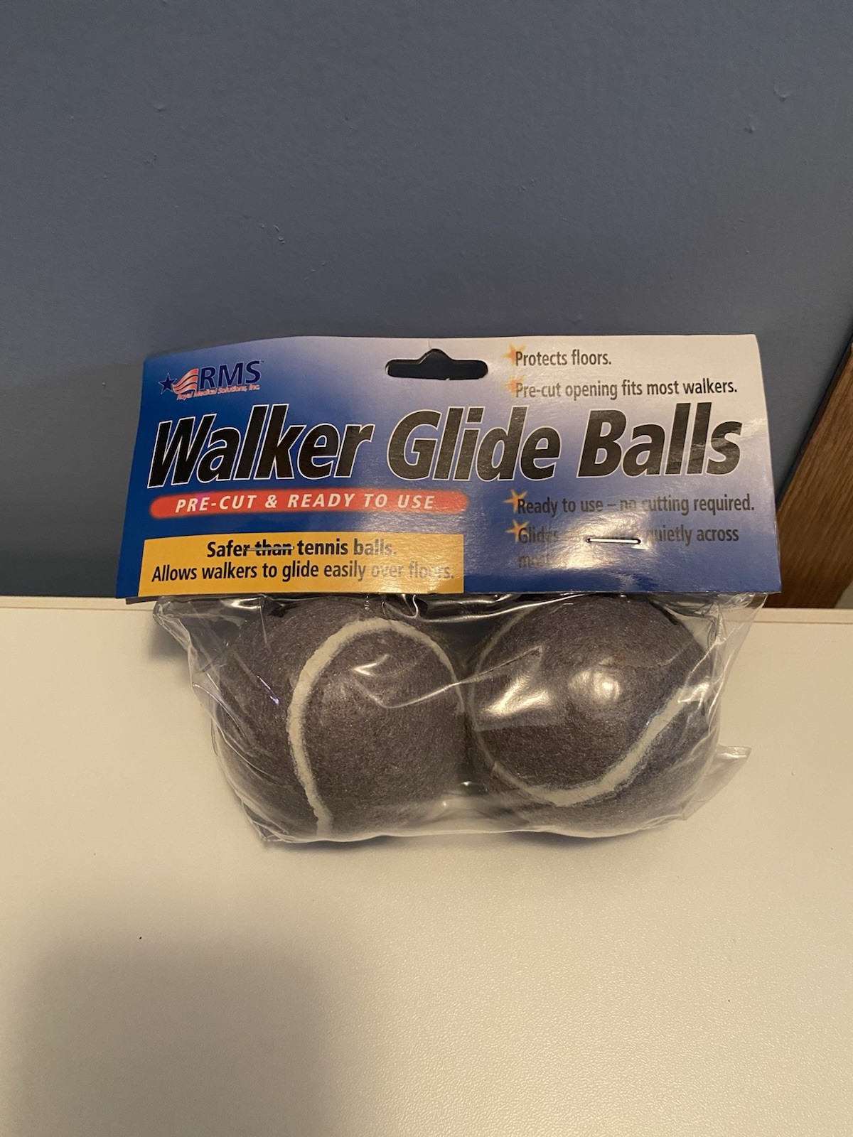 RMS Walker Glides Pre-Cut Ready to Use Brown for Indoor Use Adult/Senior