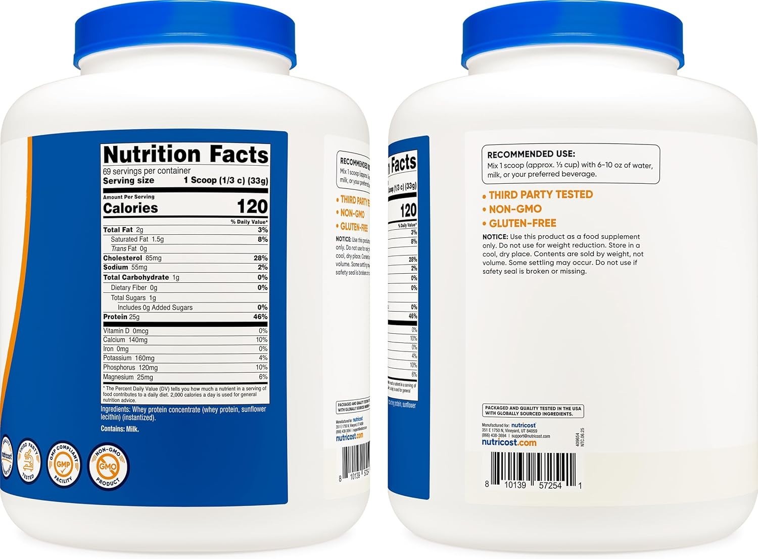 Whey Protein Powder Unflavored 5LB Whey Concentrate