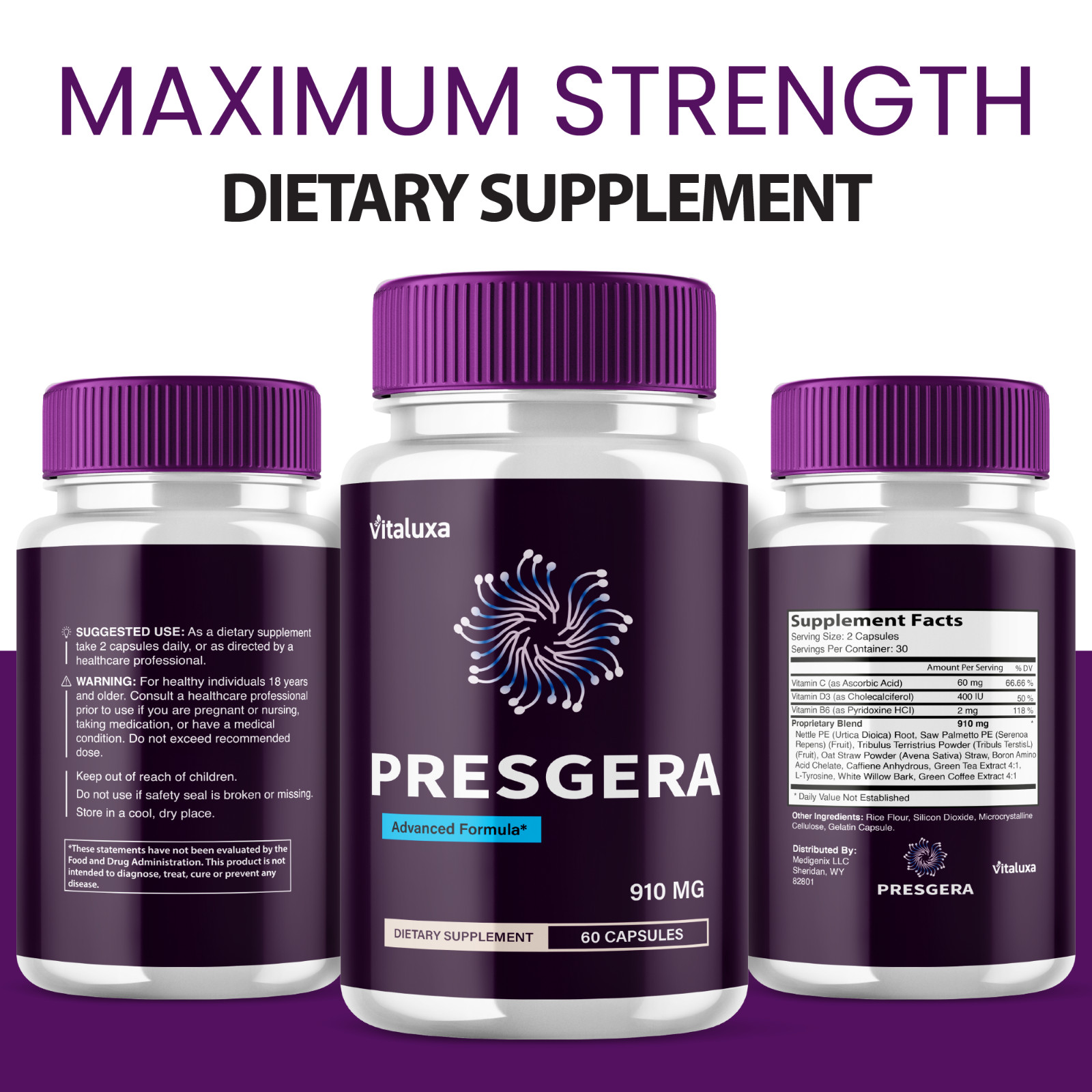 (5 Pack) Presgera Nerve Pills Advanced Health Support Formula (300 Capsules)