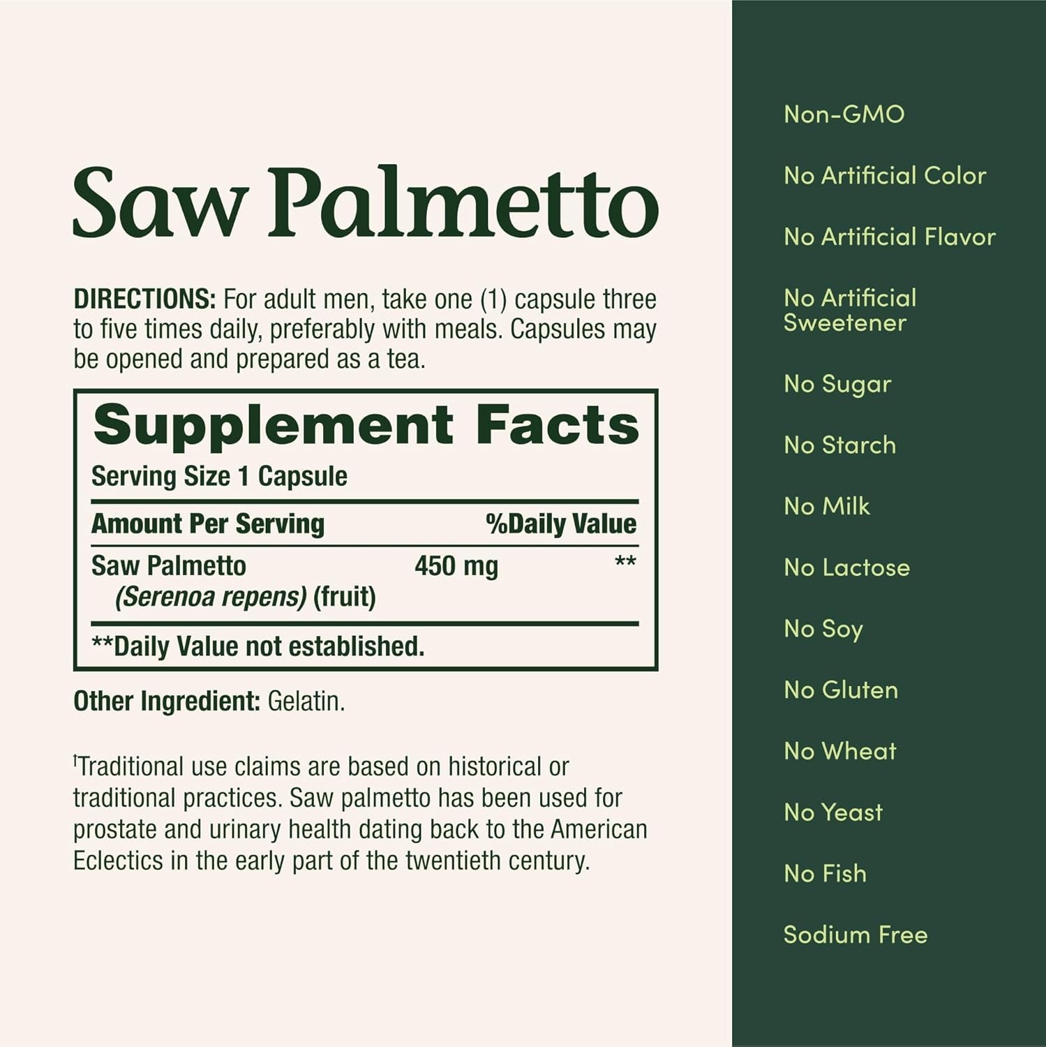 Nature’s Bounty Saw Palmetto 250 Count Herbal Supplement For Men’s Health