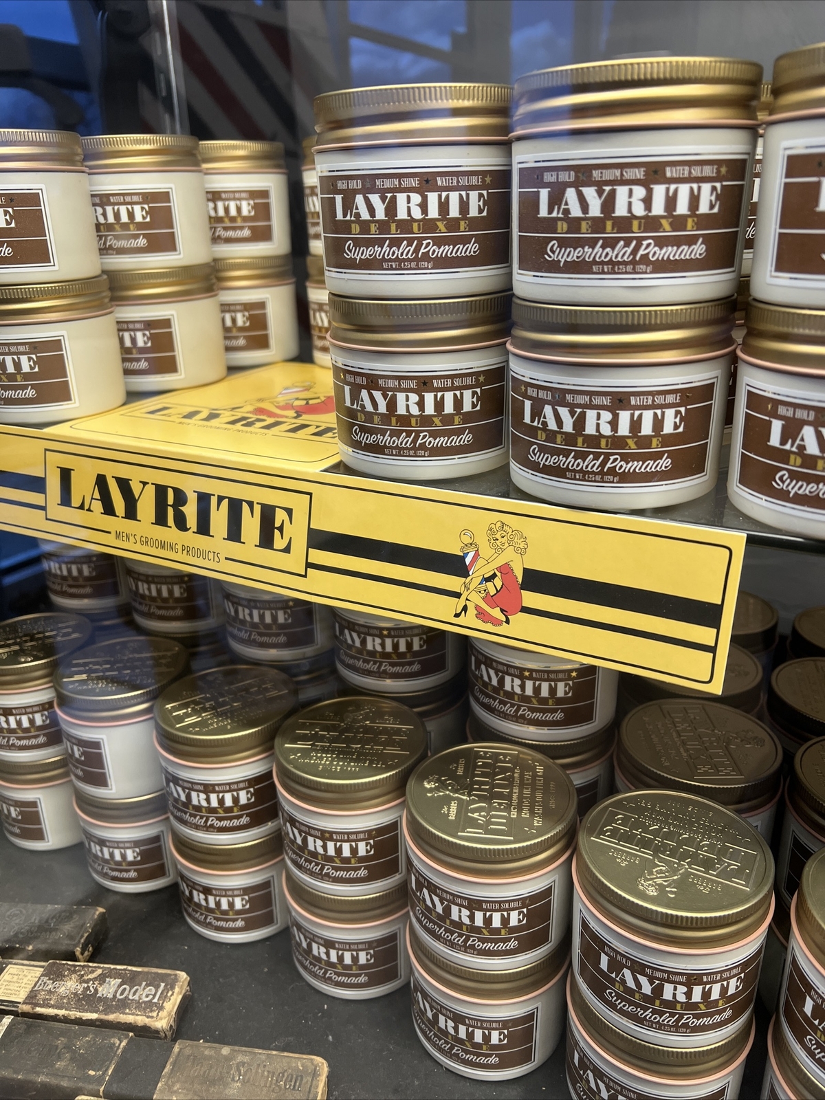 Two(2) new 4.25 oz can jars of Layrite Super Hold Pomade (brown color)