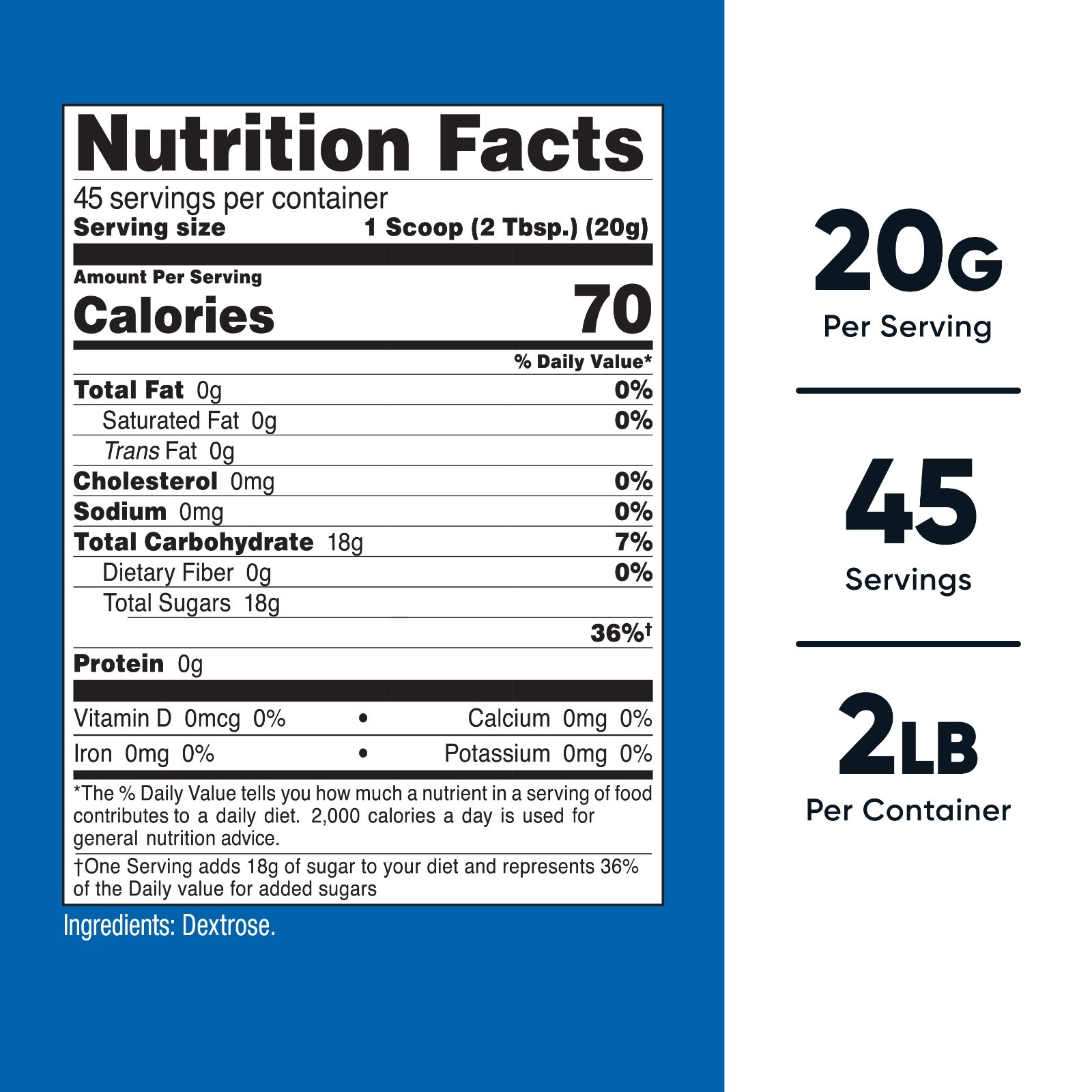 Nutricost Dextrose Powder 2 LBS, Non-GMO, Gluten Free, Vegetarian Friendly